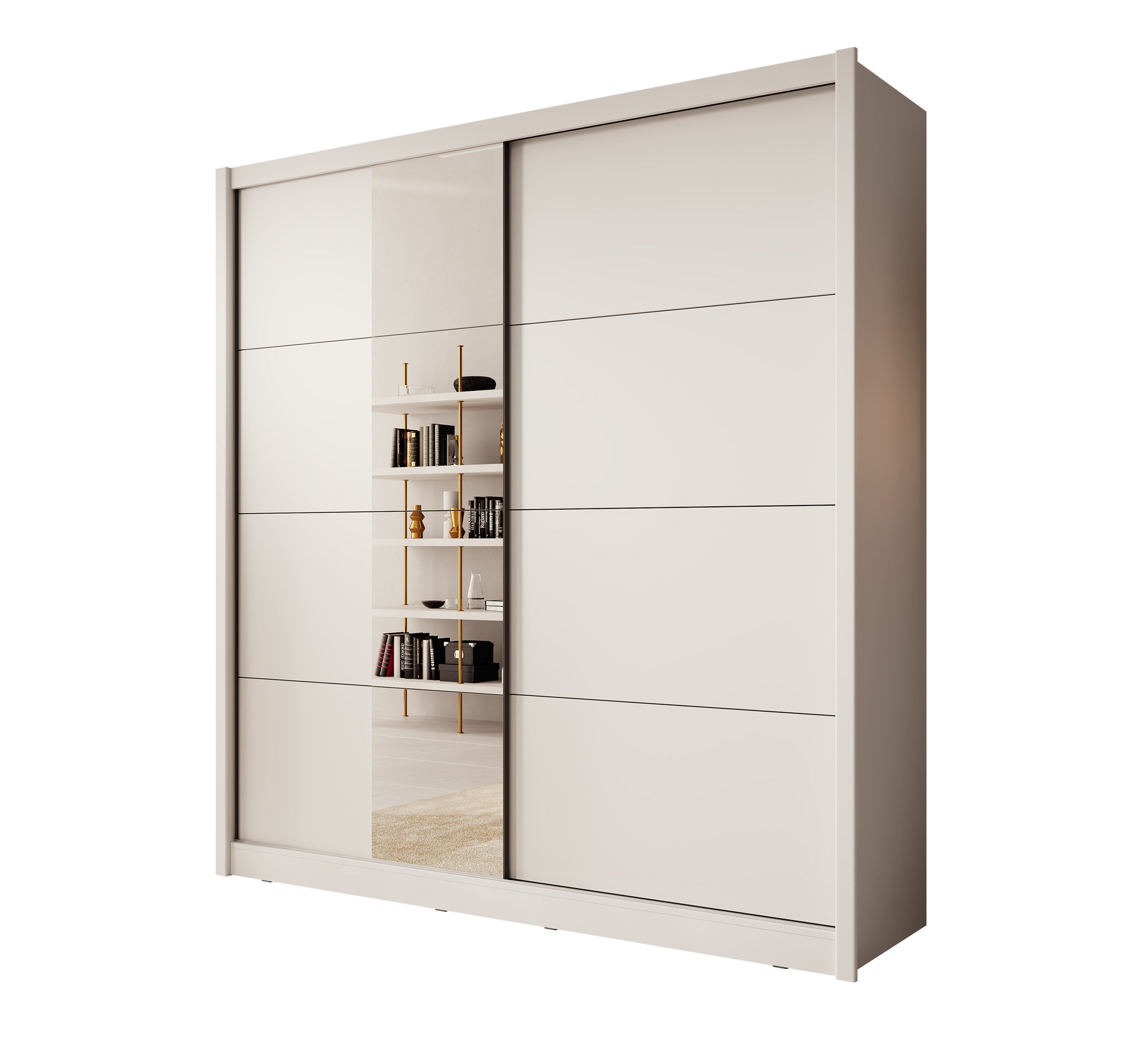 Azul - Kledingkast met schuifdeuren - Wit - 205x60x216 cm
