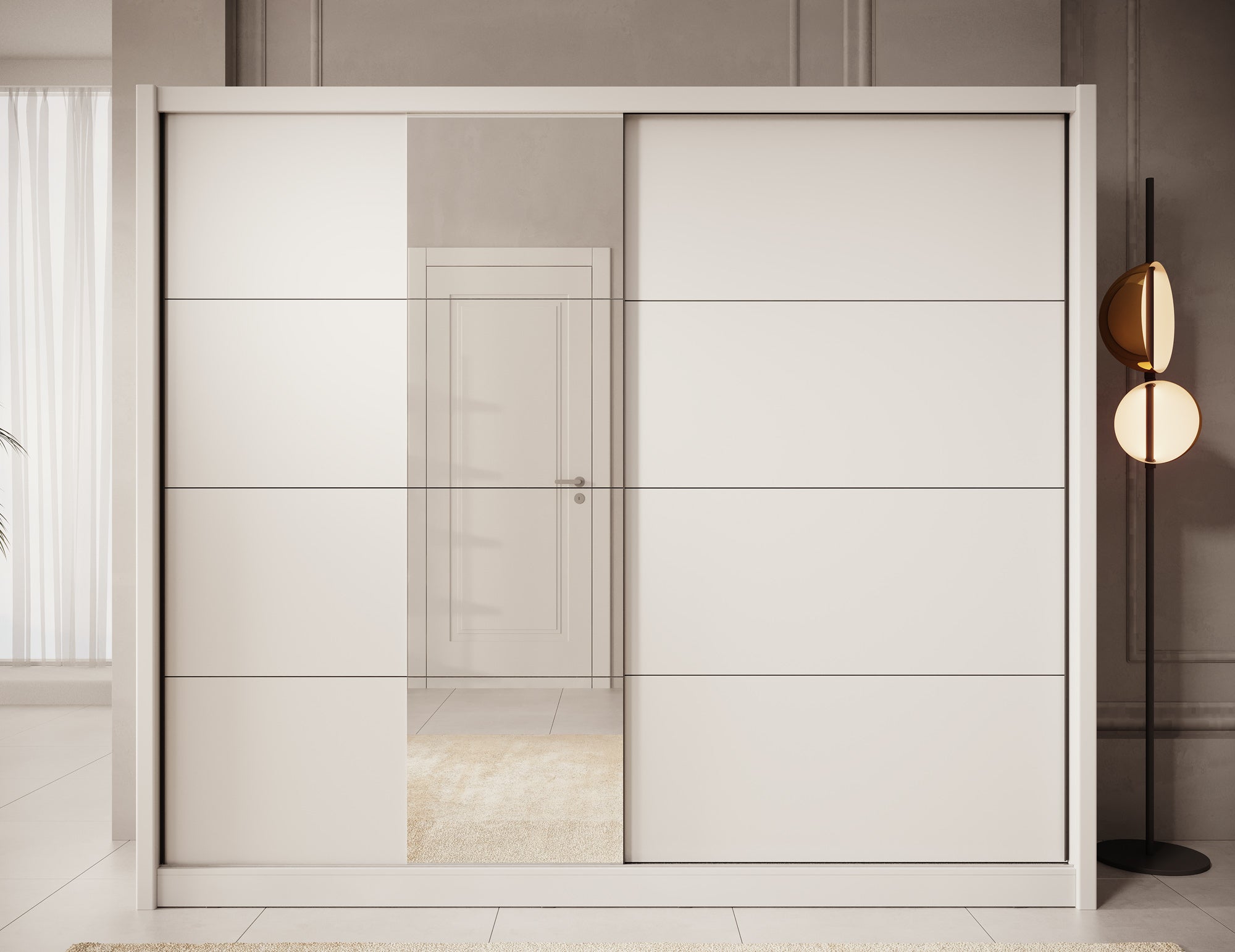 Azul - Kledingkast met schuifdeuren - Wit - 251x60x216 cm