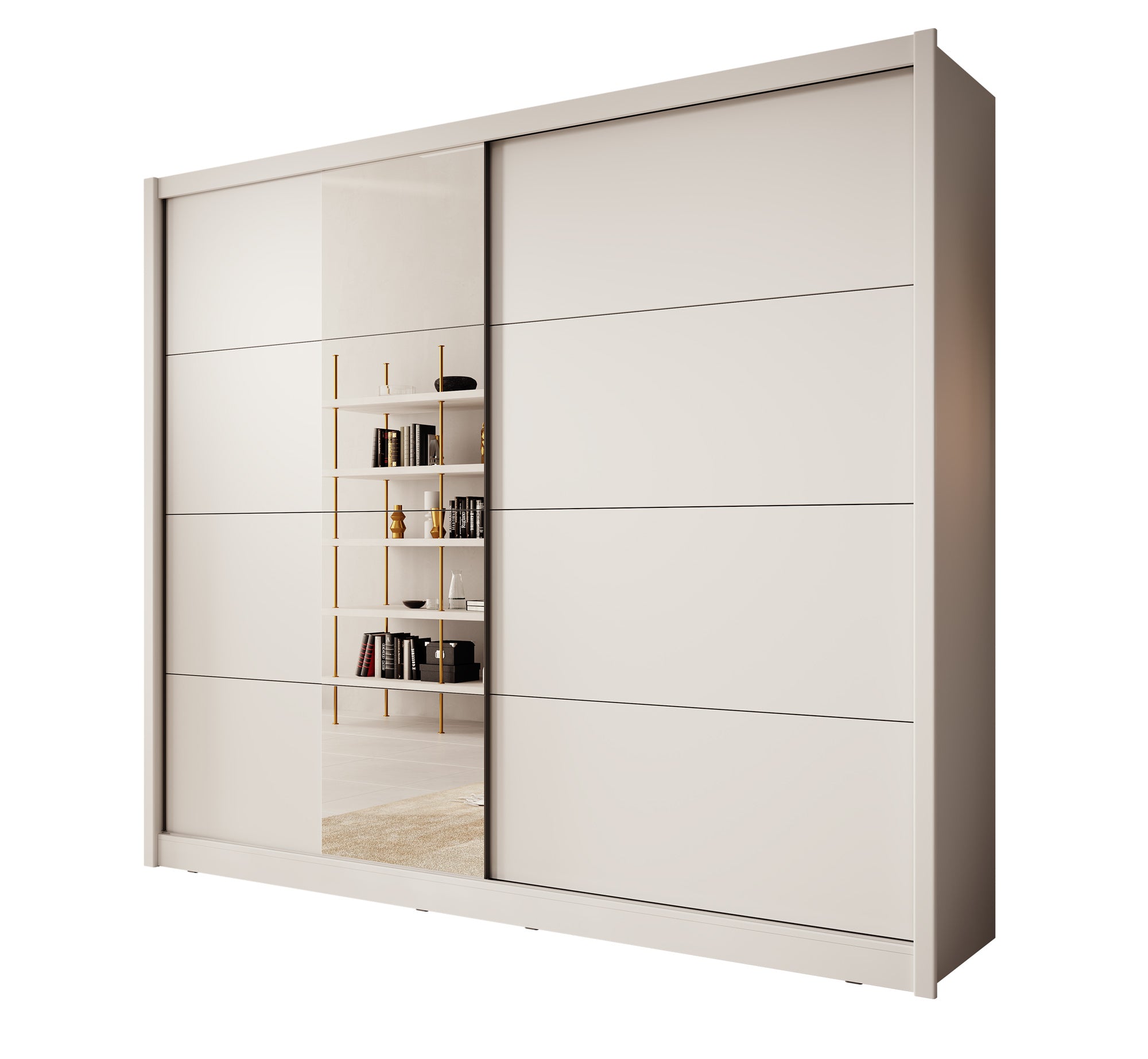Azul - Kledingkast met schuifdeuren - Wit - 251x60x216 cm