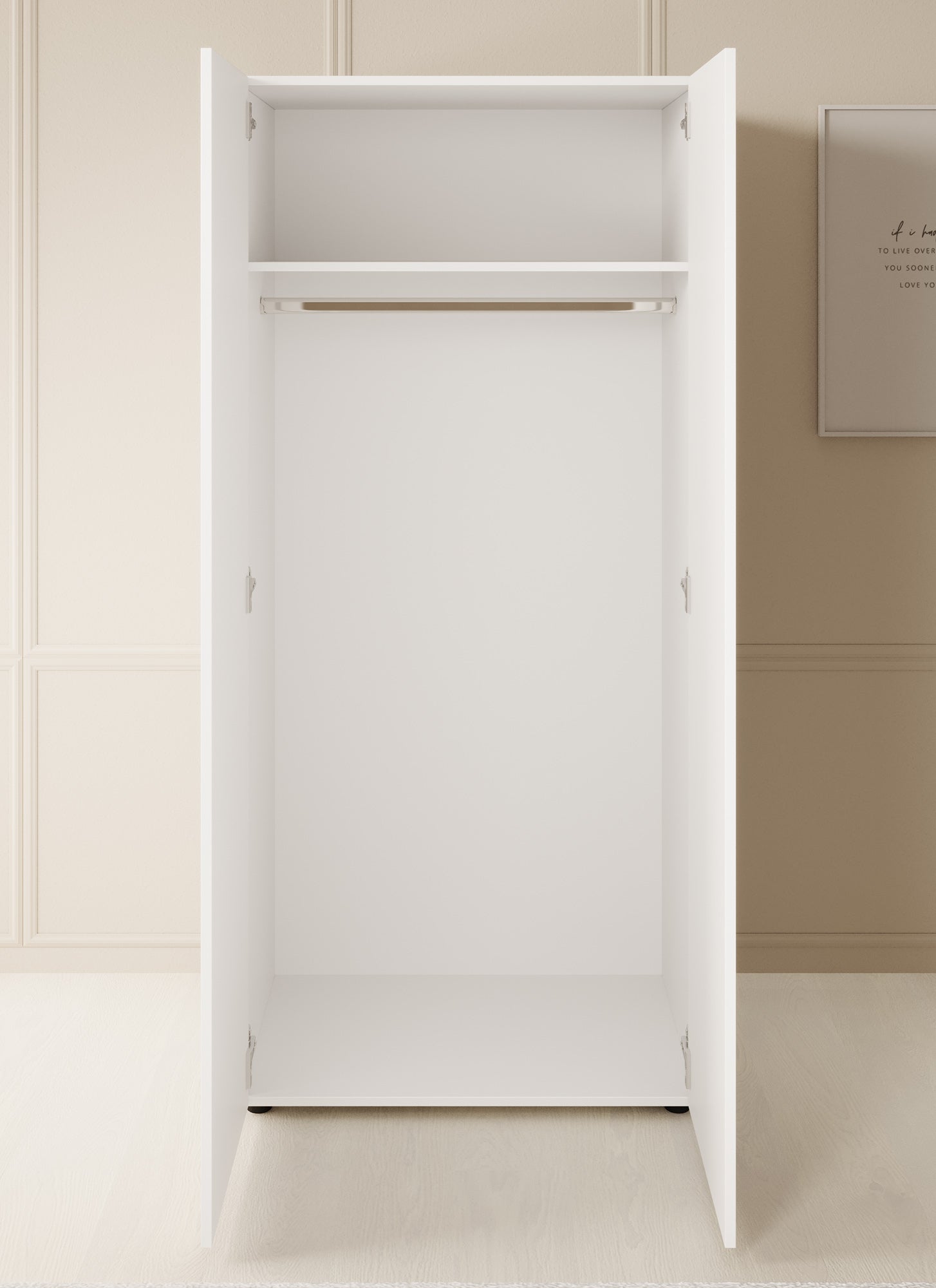 Bellini - Kledingkast 2-deurs - Wit - 80x51x177 cm