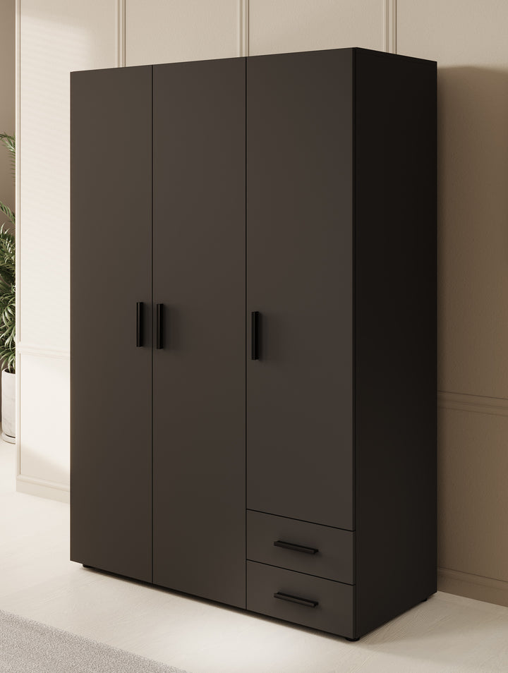 Bellini - Kledingkast 3-deurs - Antraciet - 120x51x177 cm