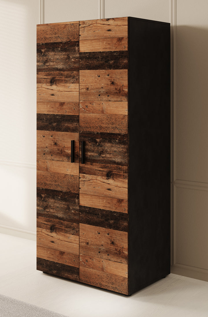 Bellini - Kledingkast 2-deurs - Donker old wood - 80x51x177 cm