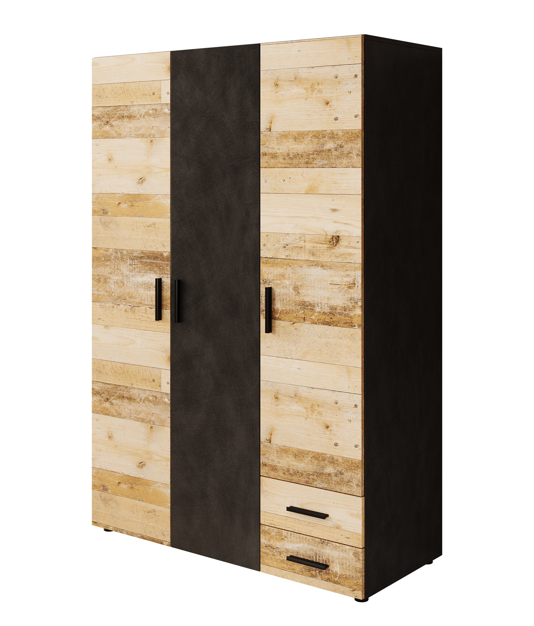 Bellini - Kledingkast 3-deurs - Licht old wood - 120x51x177 cm