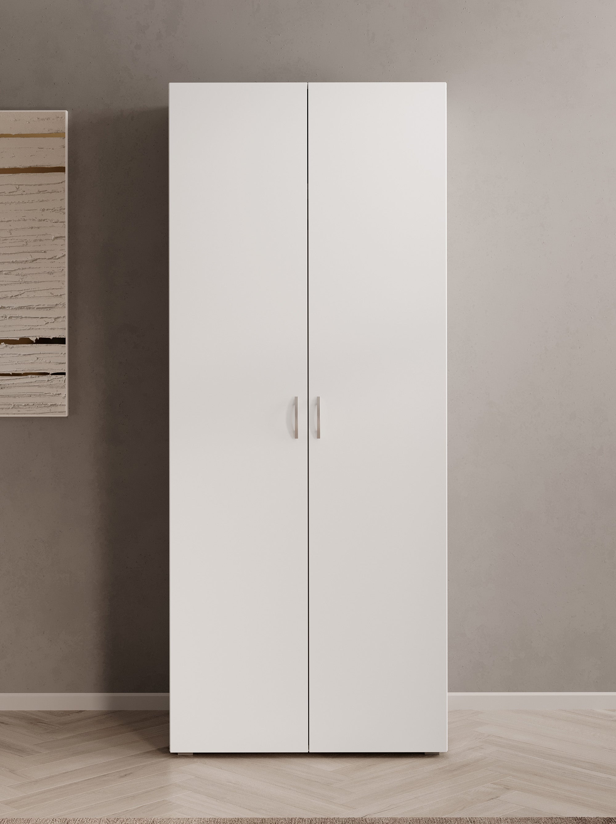 Bernd - Kledingkast 2-deurs - Wit - 74x52x179 cm