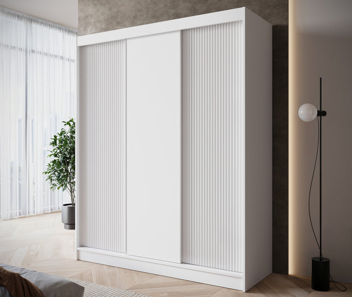 Bilbao - Kledingkast met schuifdeuren - Wit - 180x60x220 cm