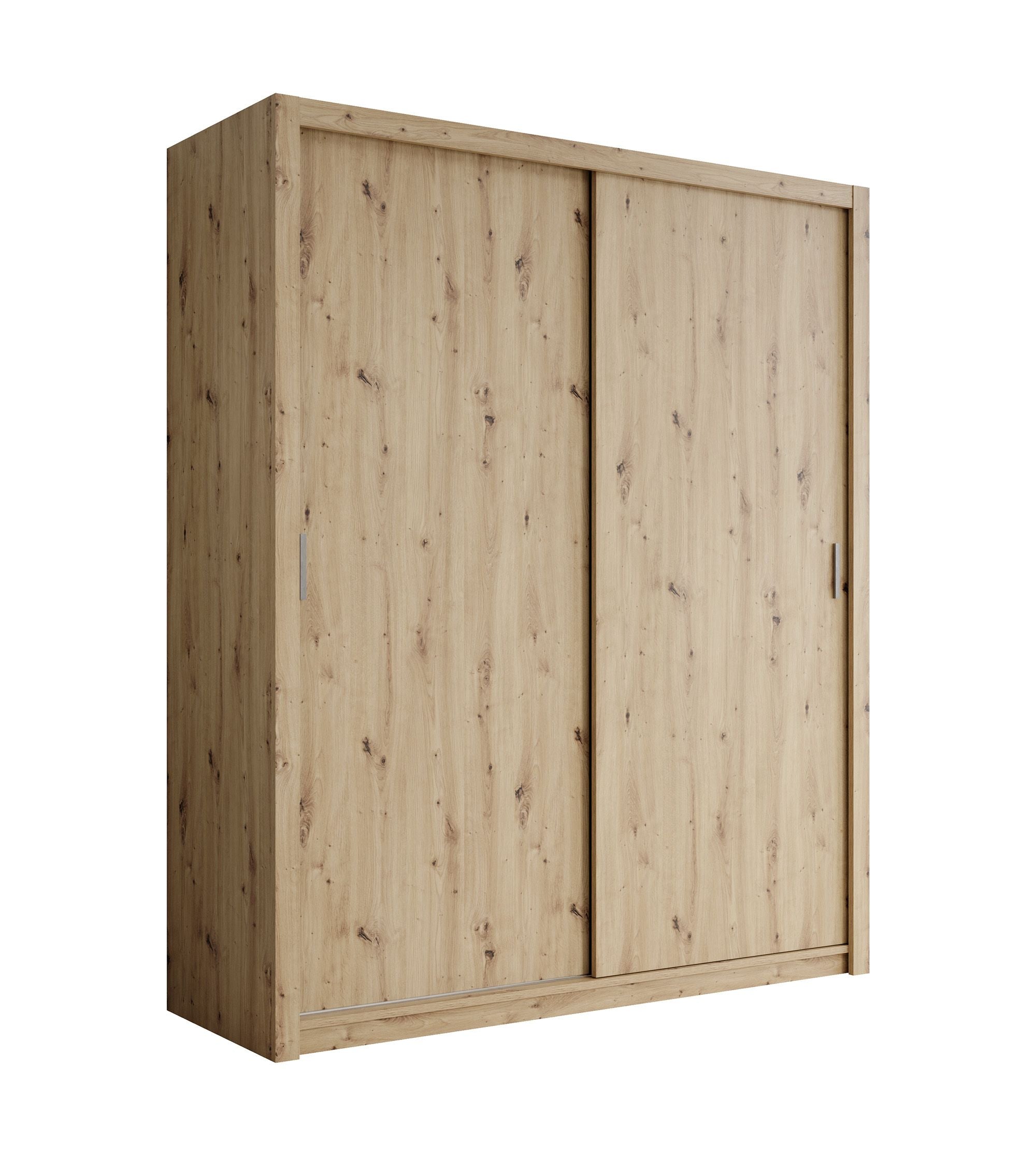 Blake - Kledingkast met schuifdeuren - Eiken - 180x62x215 cm
