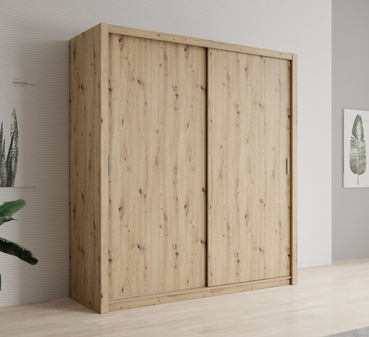 Blake - Kledingkast met schuifdeuren - Eiken - 200x62x215 cm