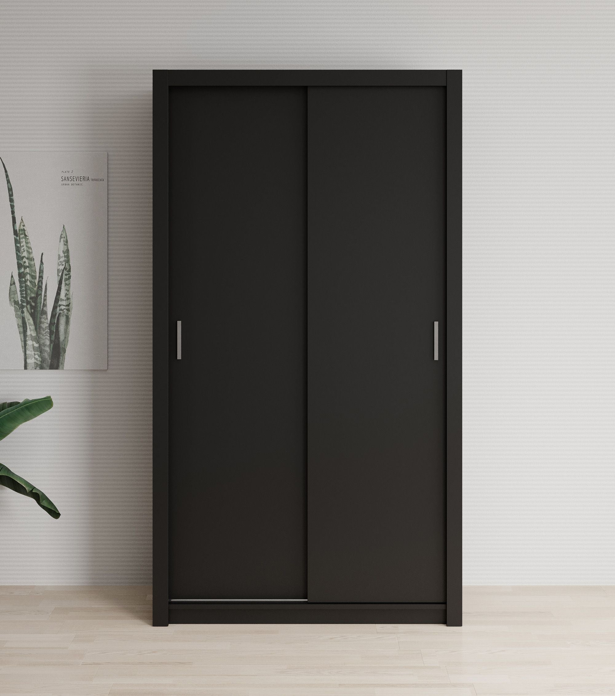 Blake - Kledingkast met schuifdeuren - Zwart - 120x62x215 cm