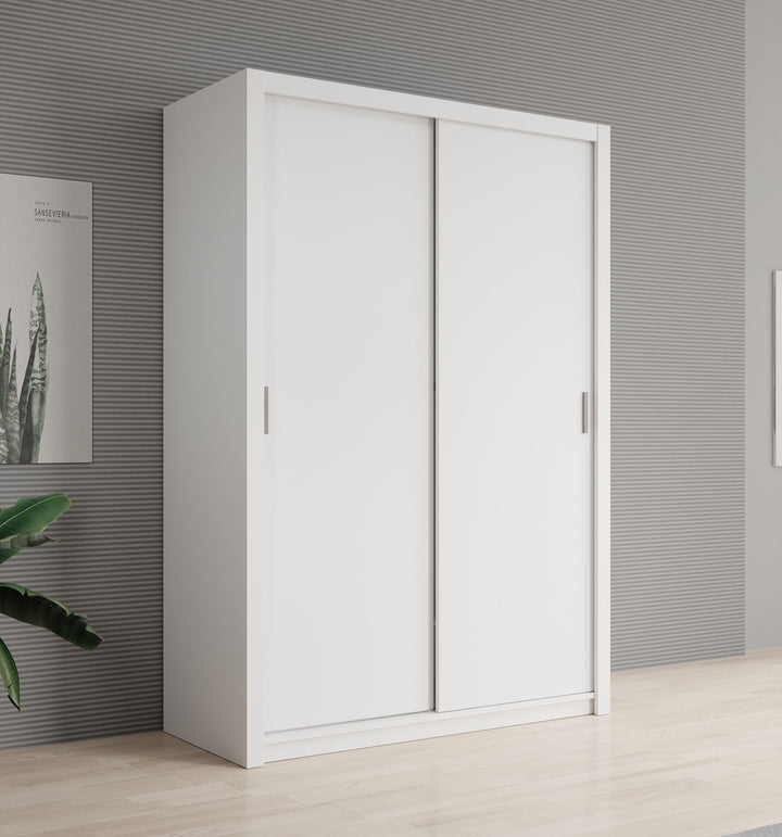 Blake - Kledingkast met schuifdeuren - Wit - 150x62x215 cm