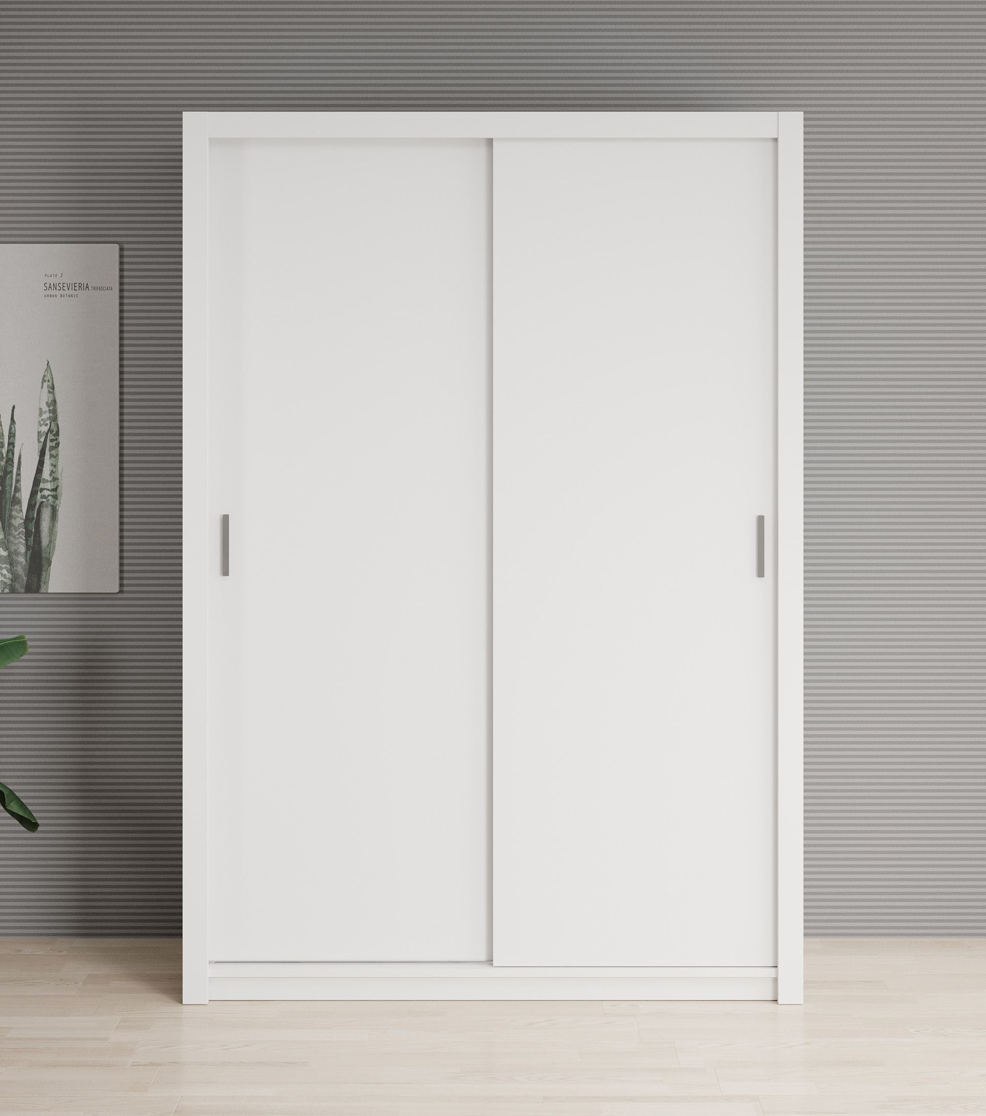 Blake - Kledingkast met schuifdeuren - Wit - 150x62x215 cm