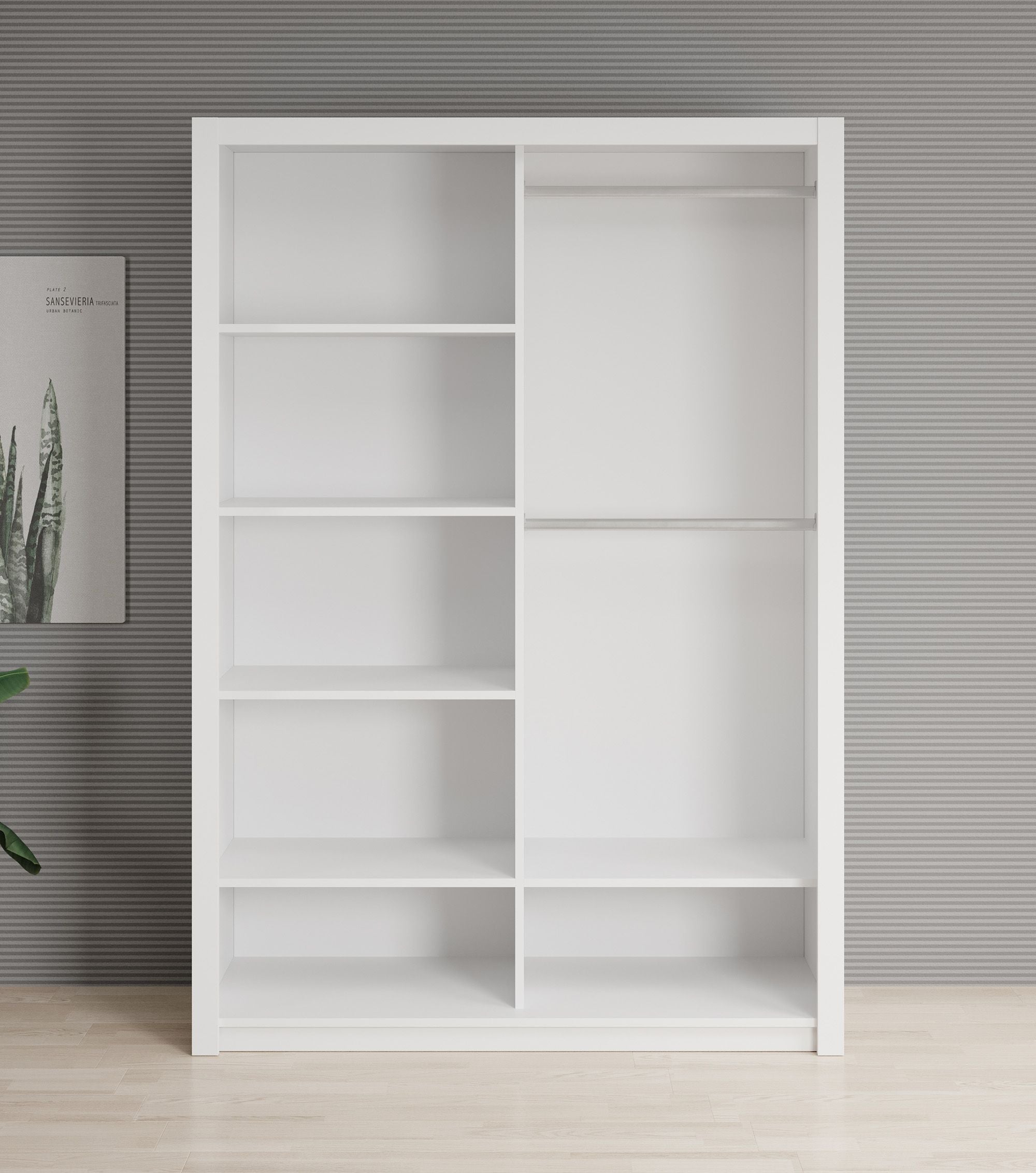 Blake - Kledingkast met schuifdeuren - Wit - 150x62x215 cm