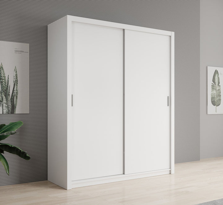 Blake - Kledingkast met schuifdeuren - Wit - 180x62x215 cm