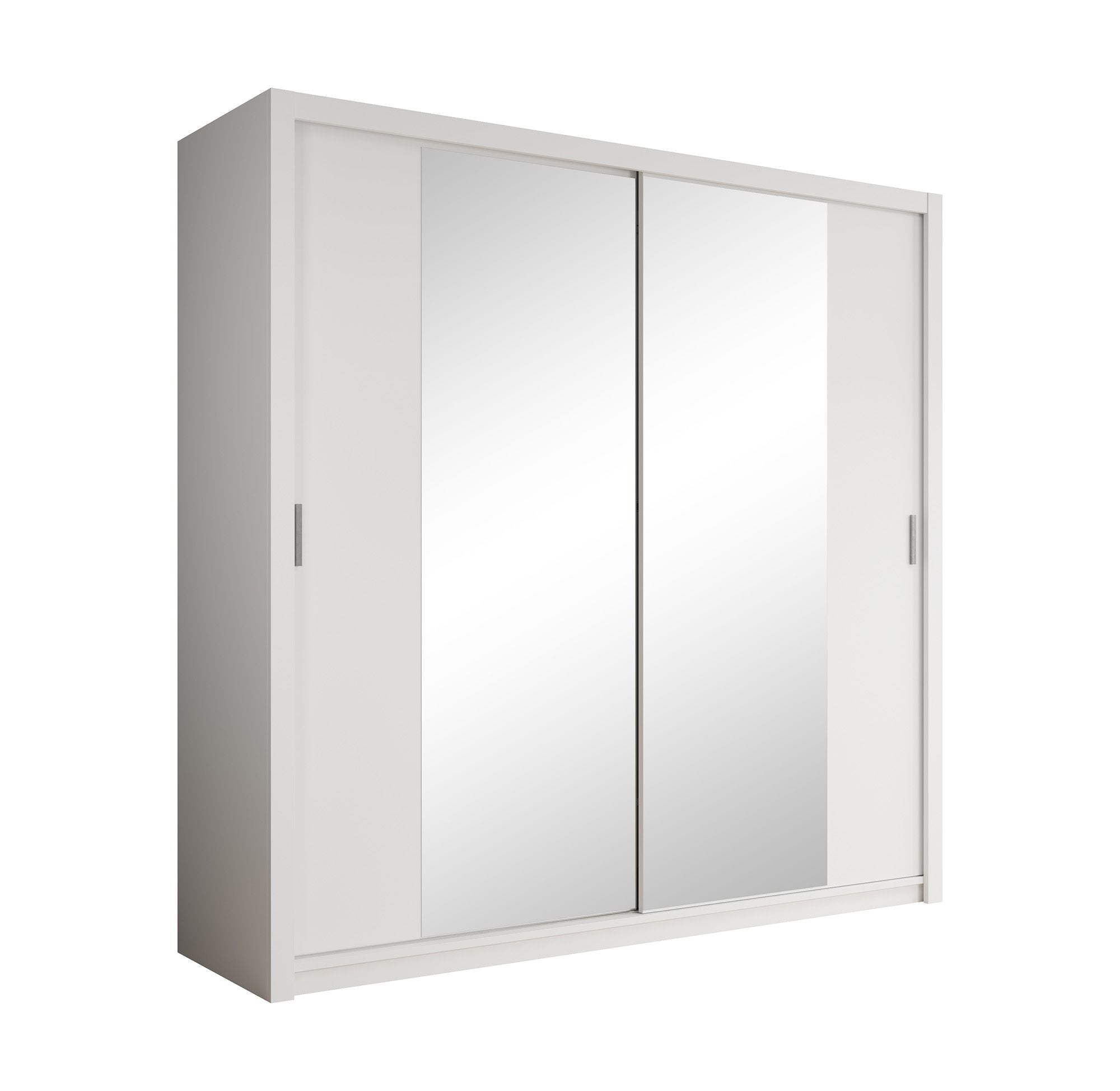 Blake - Kledingkast met spiegel - Wit - 220x62x215 cm