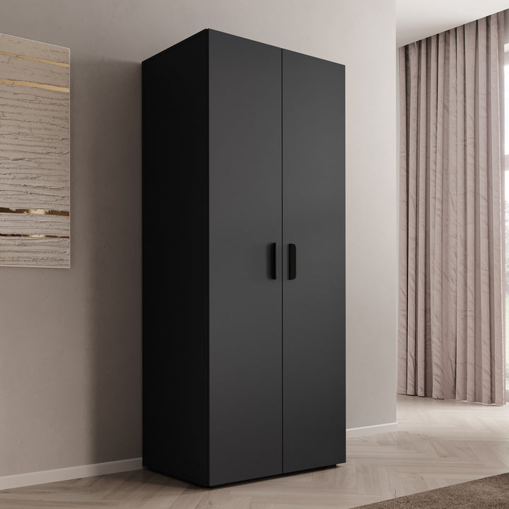 Brussel - Kledingkast 2-deurs - Antraciet