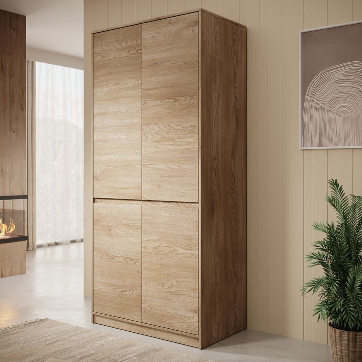 Cuarto - Kledingkast 4-deurs - Eiken - 91x52x198 cm