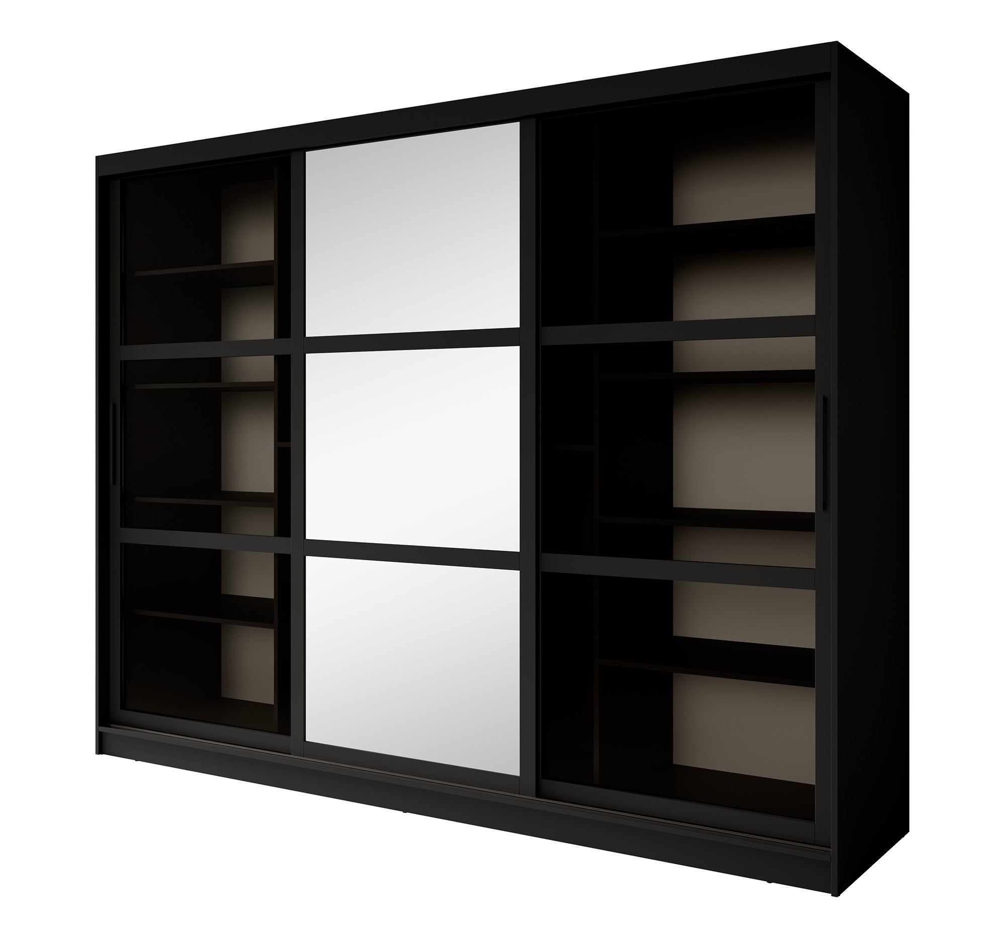 Davies - Kledingkast met schuifdeuren - Zwart - 250x62x200 cm