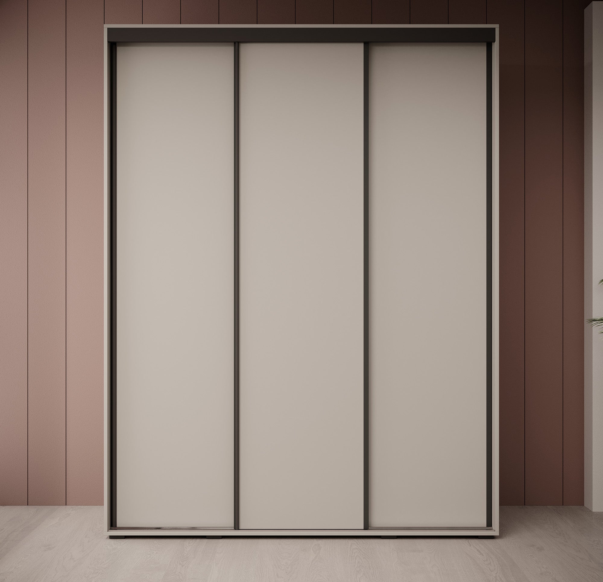 Delos 1 - Kledingkast met schuifdeuren - Beige - 180x60x235 cm