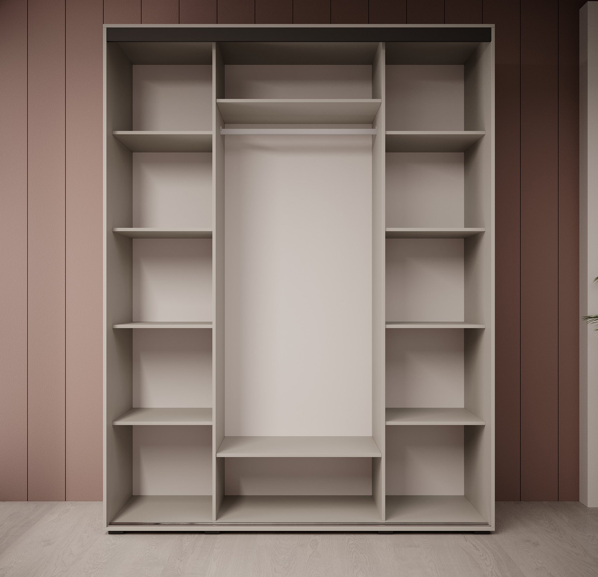 Delos 1 - Kledingkast met schuifdeuren - Beige - 180x60x235 cm