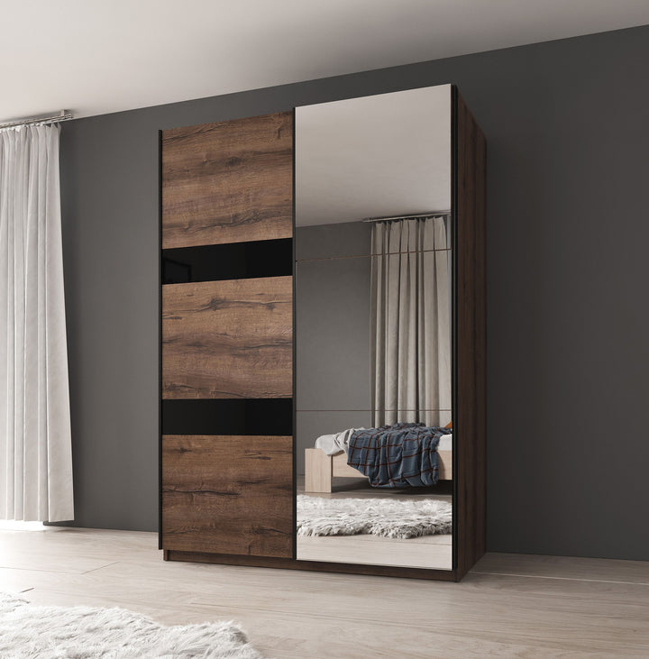 Diplo - Kledingkast met schuifdeuren - Eiken - 150x69x215 cm