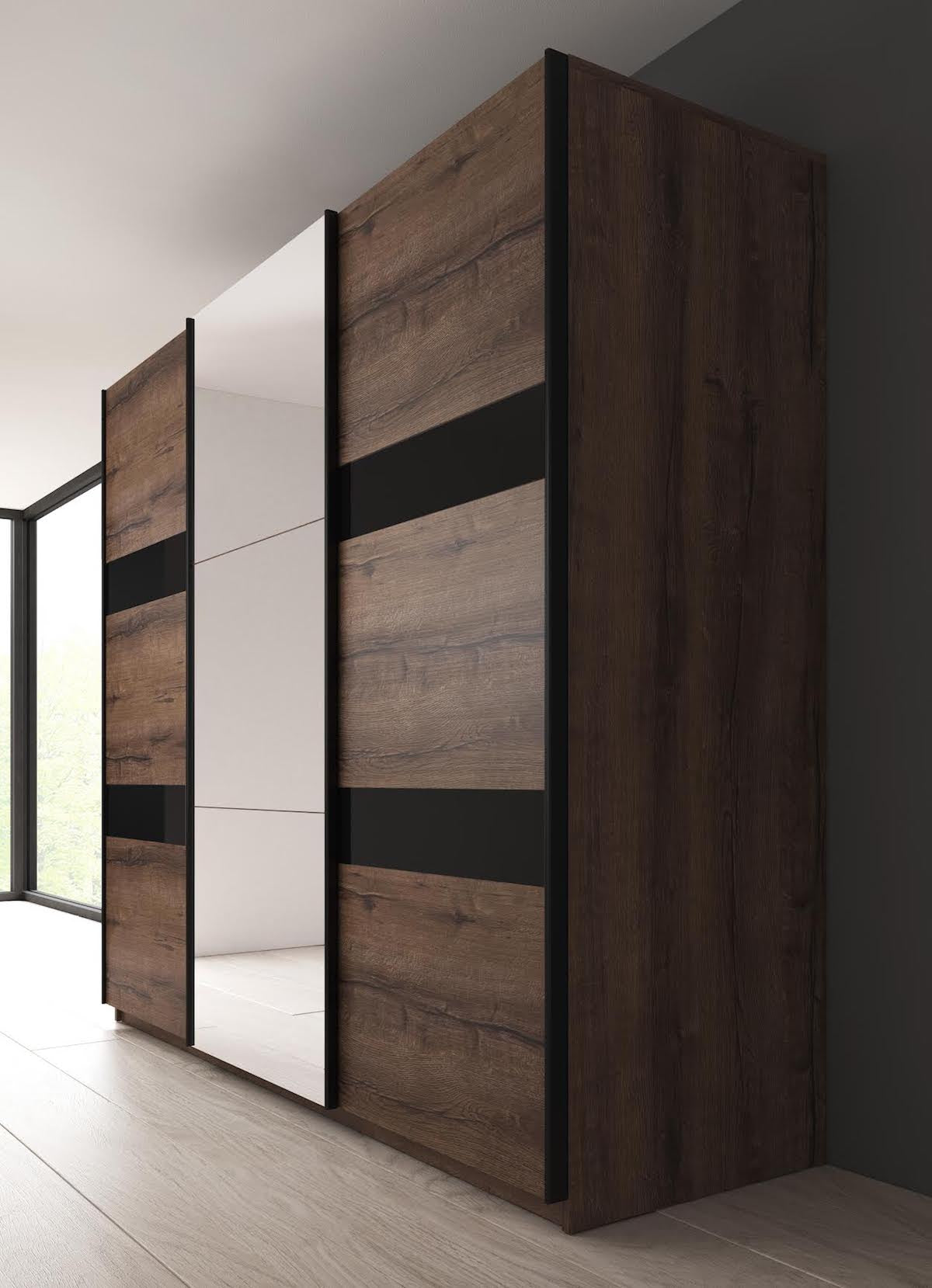 Diplo - Kledingkast met schuifdeuren - Eiken - 250x69x215 cm
