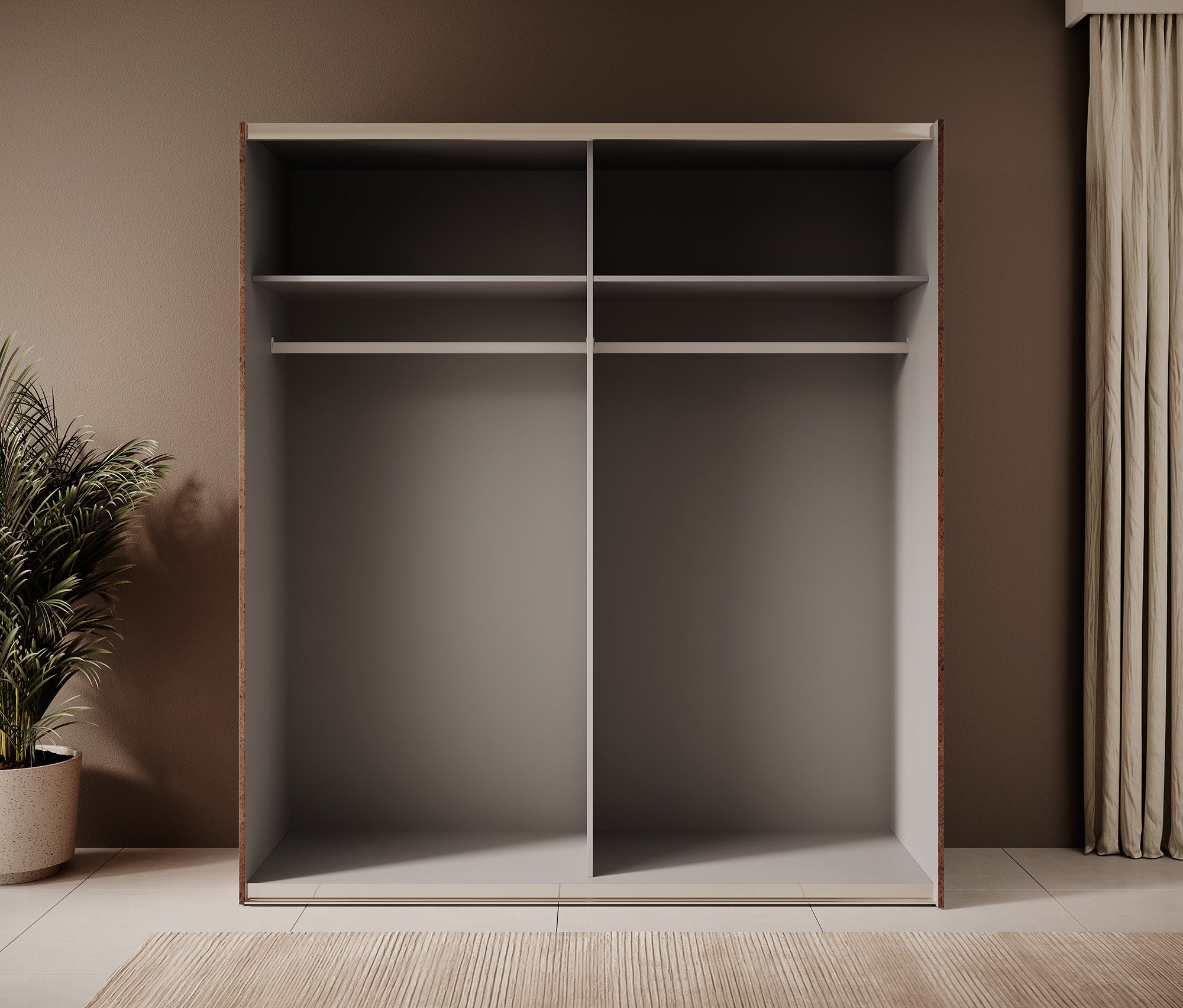 Dumas - Kledingkast met schuifdeuren - Old wood/grijs - 170x61x190 cm