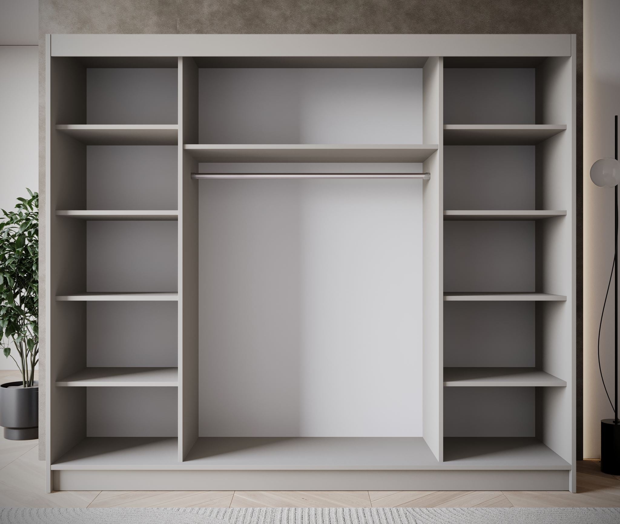 Eagle - Kledingkast met schuifdeuren - Beige - 250x58x215 cm