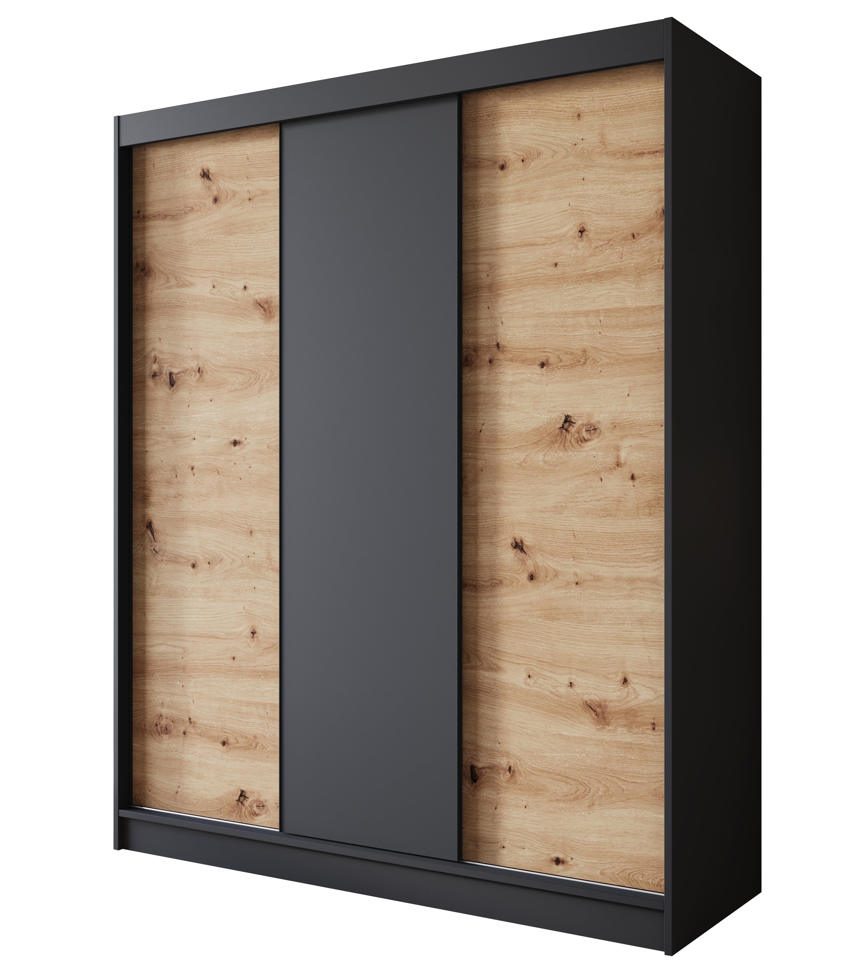 Epirus - Kleding met schuifdeuren - Zwart - 180x60x220 cm