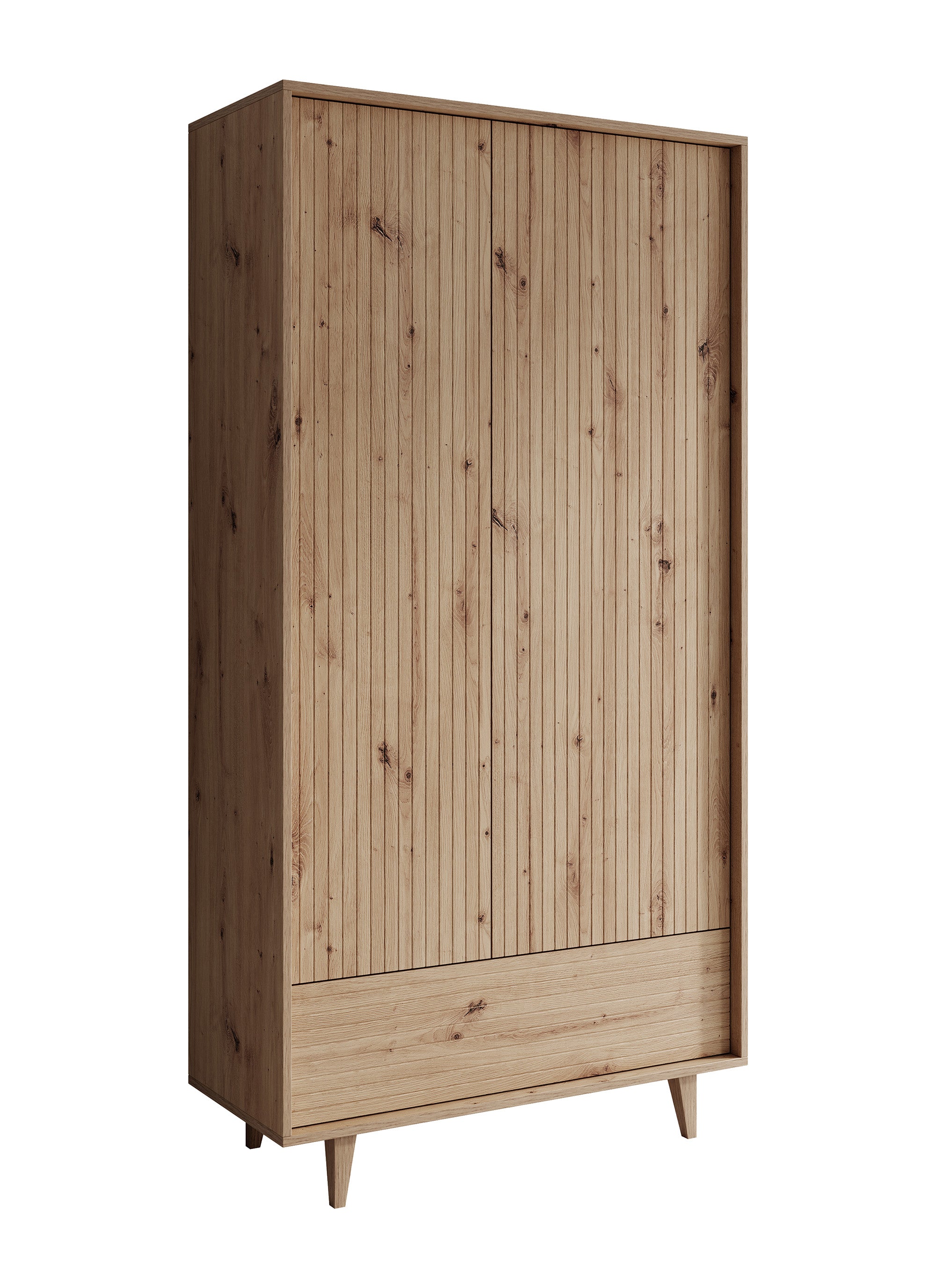 Fuzeta - Kledingkast 2-deurs - Eiken - 92x40x180 cm