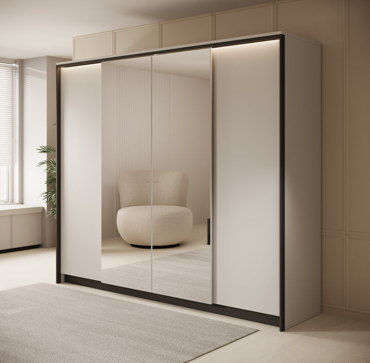 Genesis - Kledingkast 4-deurs - Grijs - 250x63x215 cm