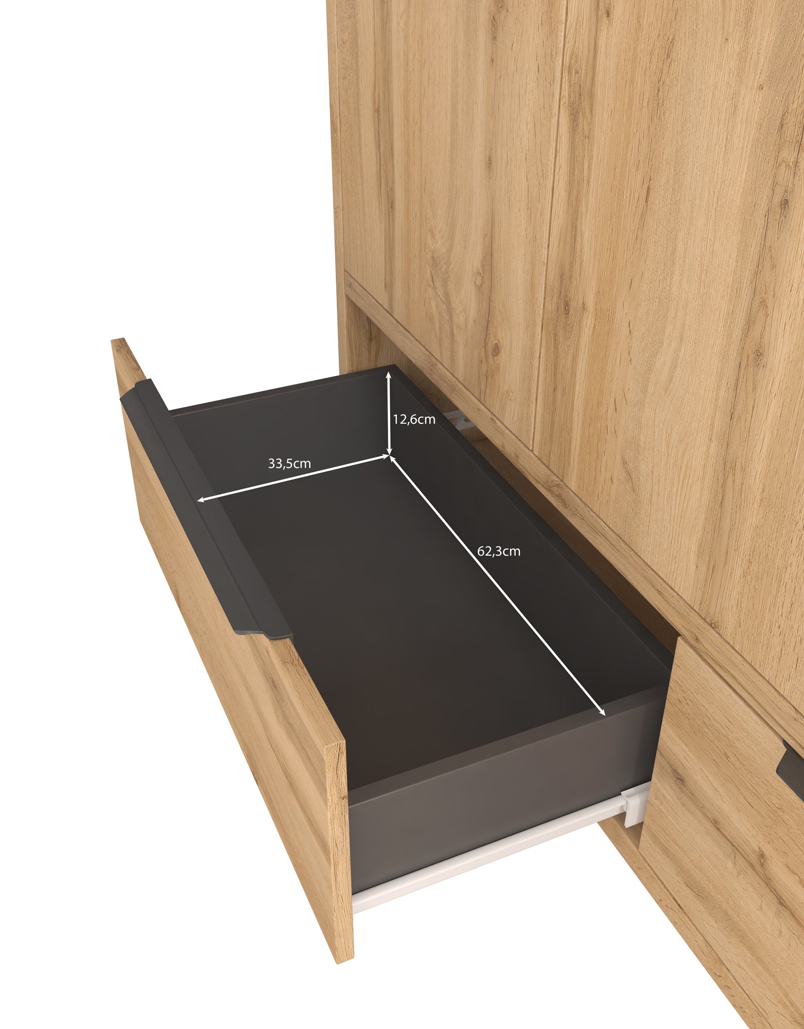 Harlow - Kledingkast 3-deurs - Eiken - 145x60x210 cm