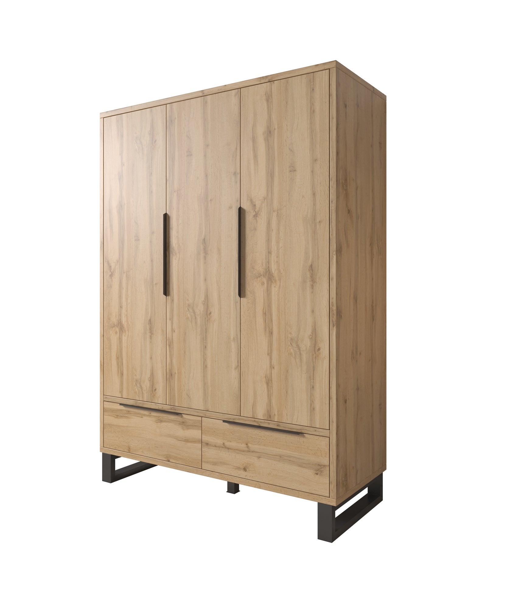 Harlow - Kledingkast 3-deurs - Eiken - 145x60x210 cm
