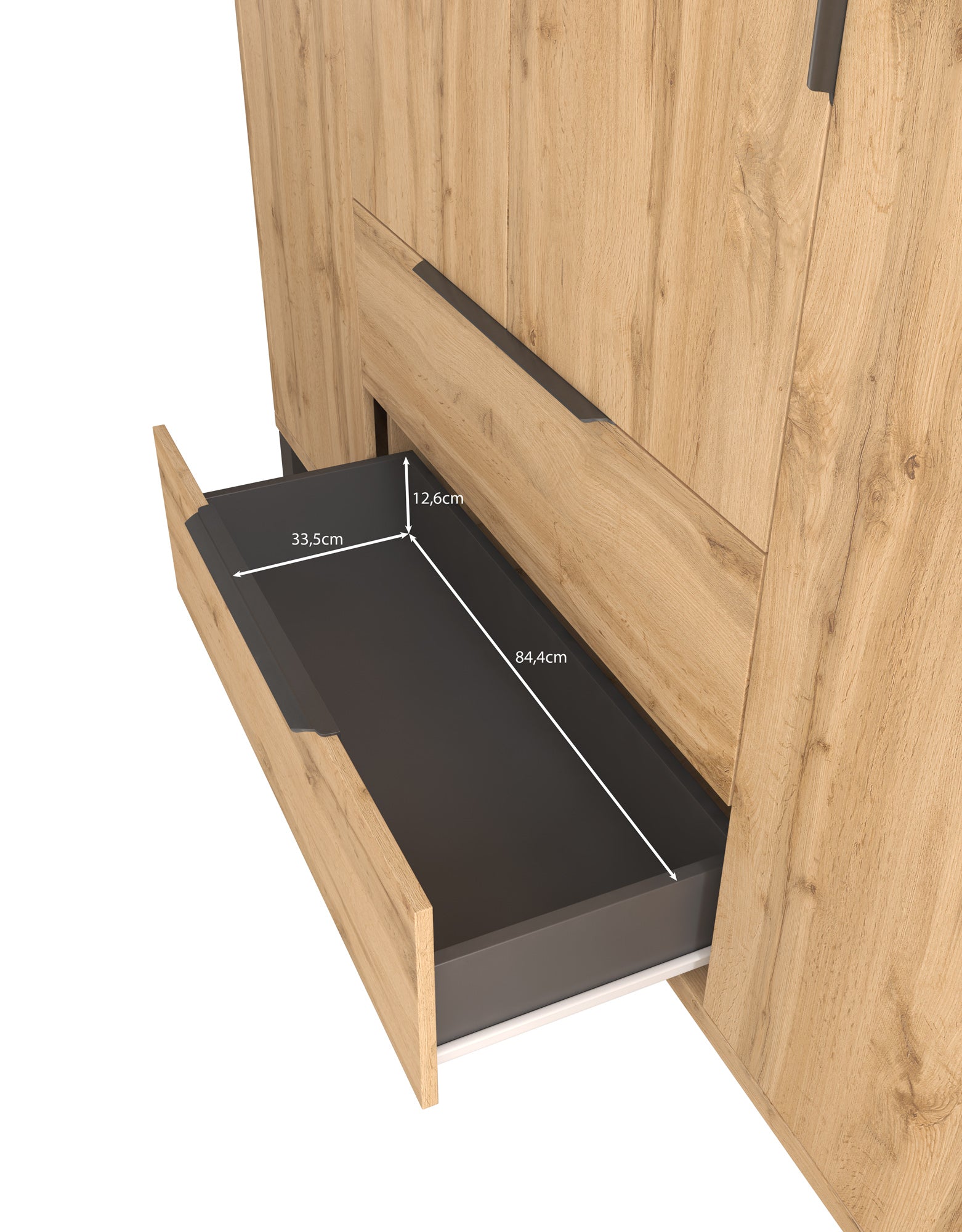Harlow - Kledingkast 4-deurs - Eiken - 191x60x210 cm
