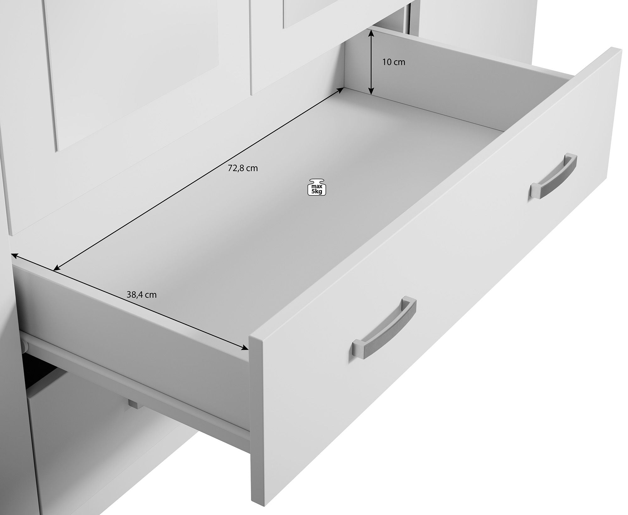 Hinto - Kledingkast 4-deurs - Wit - 160x52x205 cm