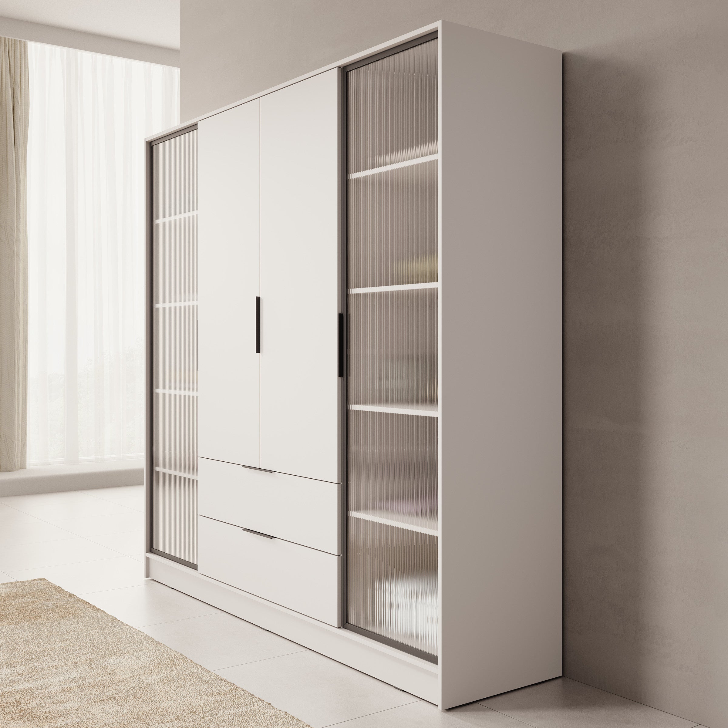 Kaden - Kledingkast 4-deurs - Beige