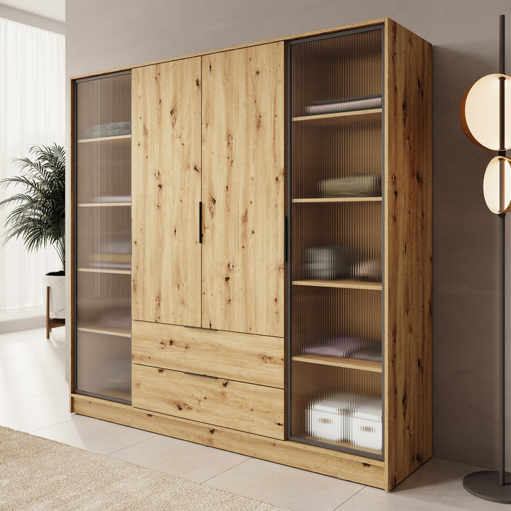 Kaden - Kledingkast 4-deurs - Eiken