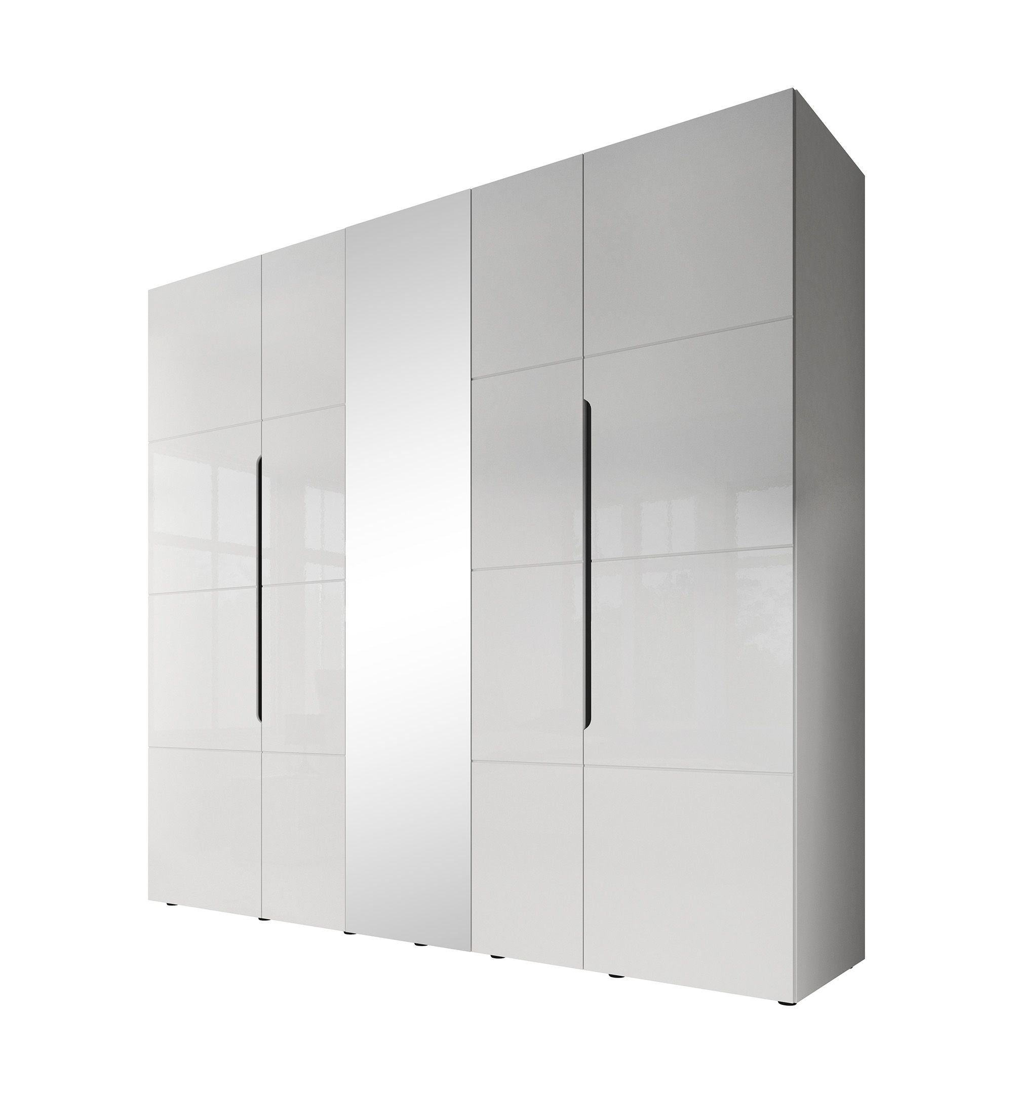 Kassidy - Kledingkast 4-deurs - Wit - 224x56x206 cm