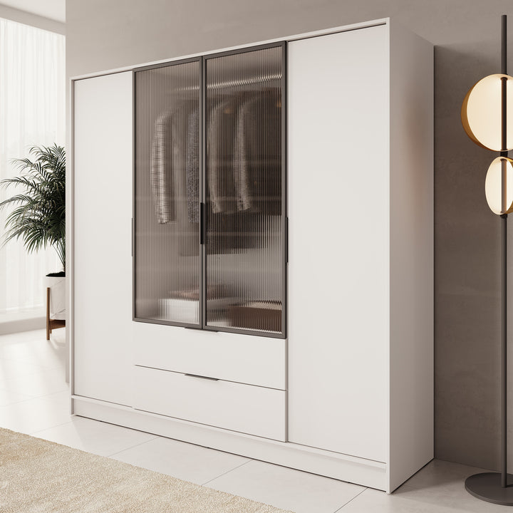 Knox - Kledingkast 4-deurs - Beige