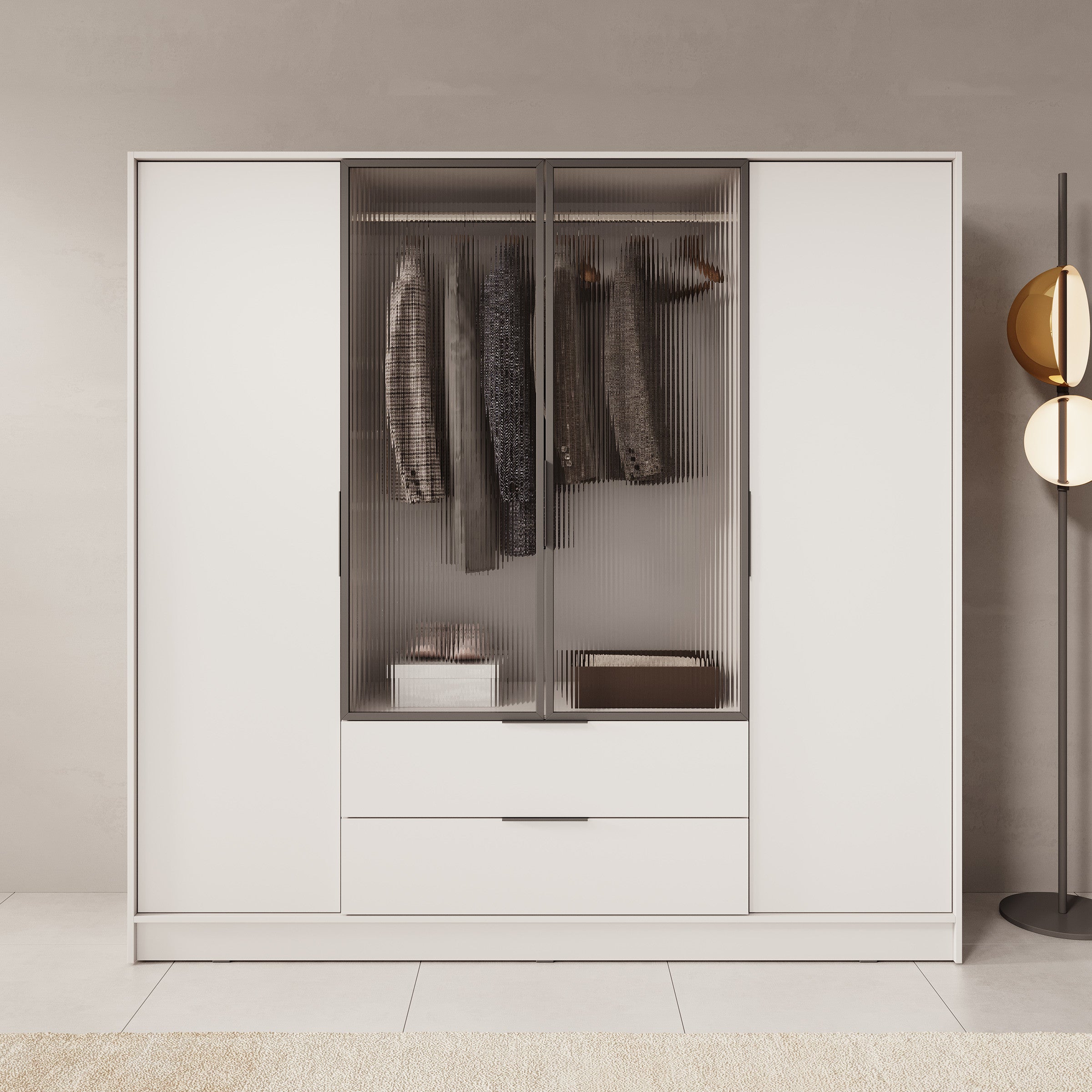 Knox - Kledingkast 4-deurs - Beige