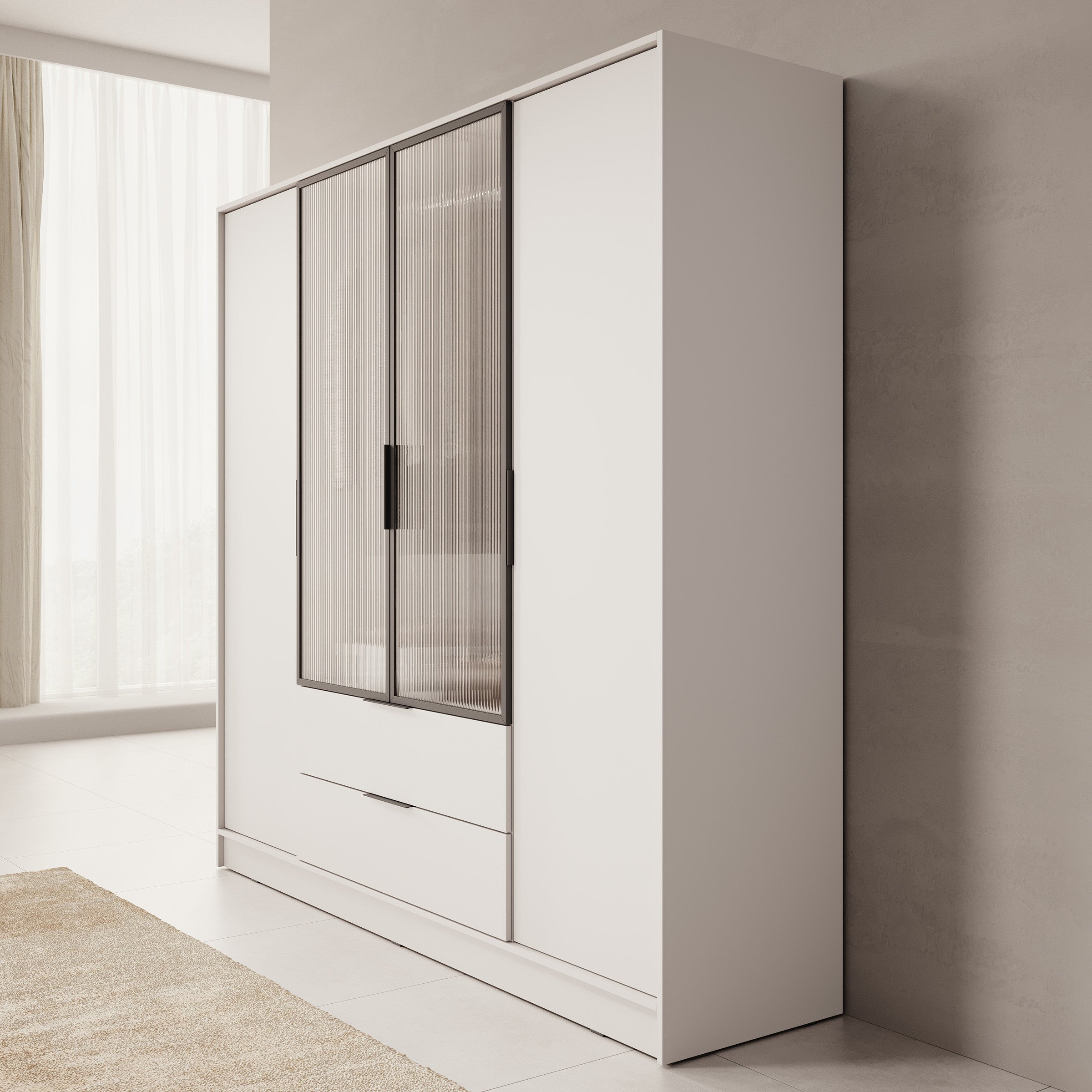 Knox - Kledingkast 4-deurs - Beige