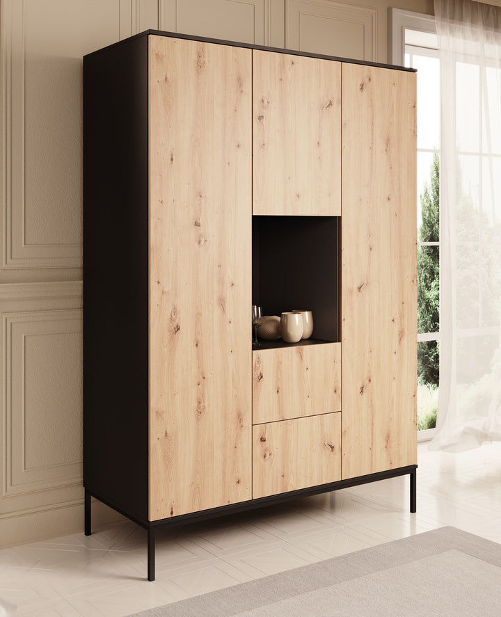 Lagos - Kledingkast 3-deurs - Eiken - 135x60x200 cm