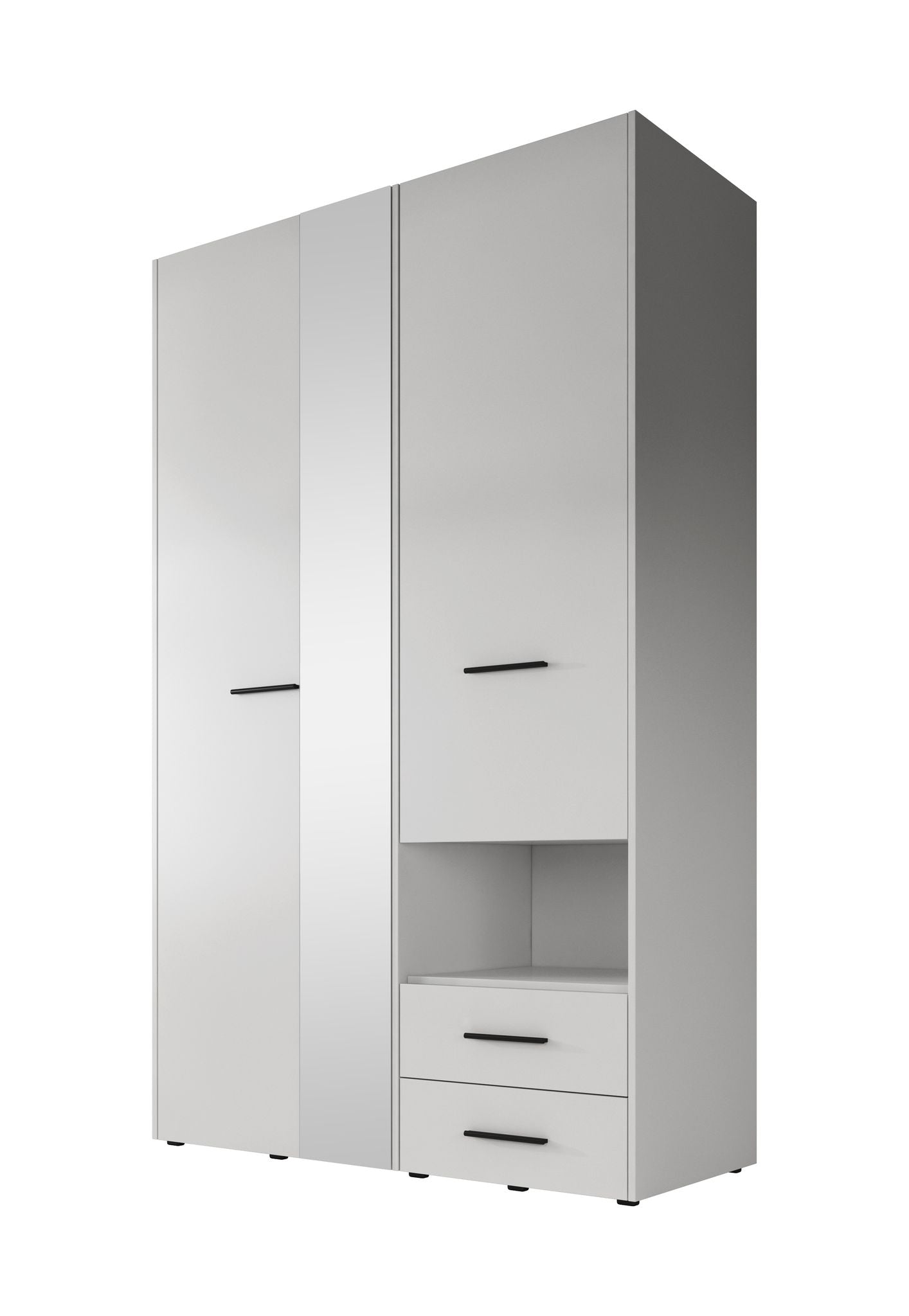Laura - Kledingkast met deuren - Wit - 128x54x206 cm