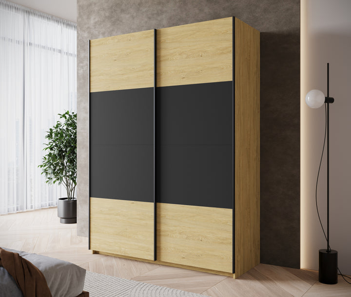 Lawson - Kledingkast met schuifdeuren - Eiken