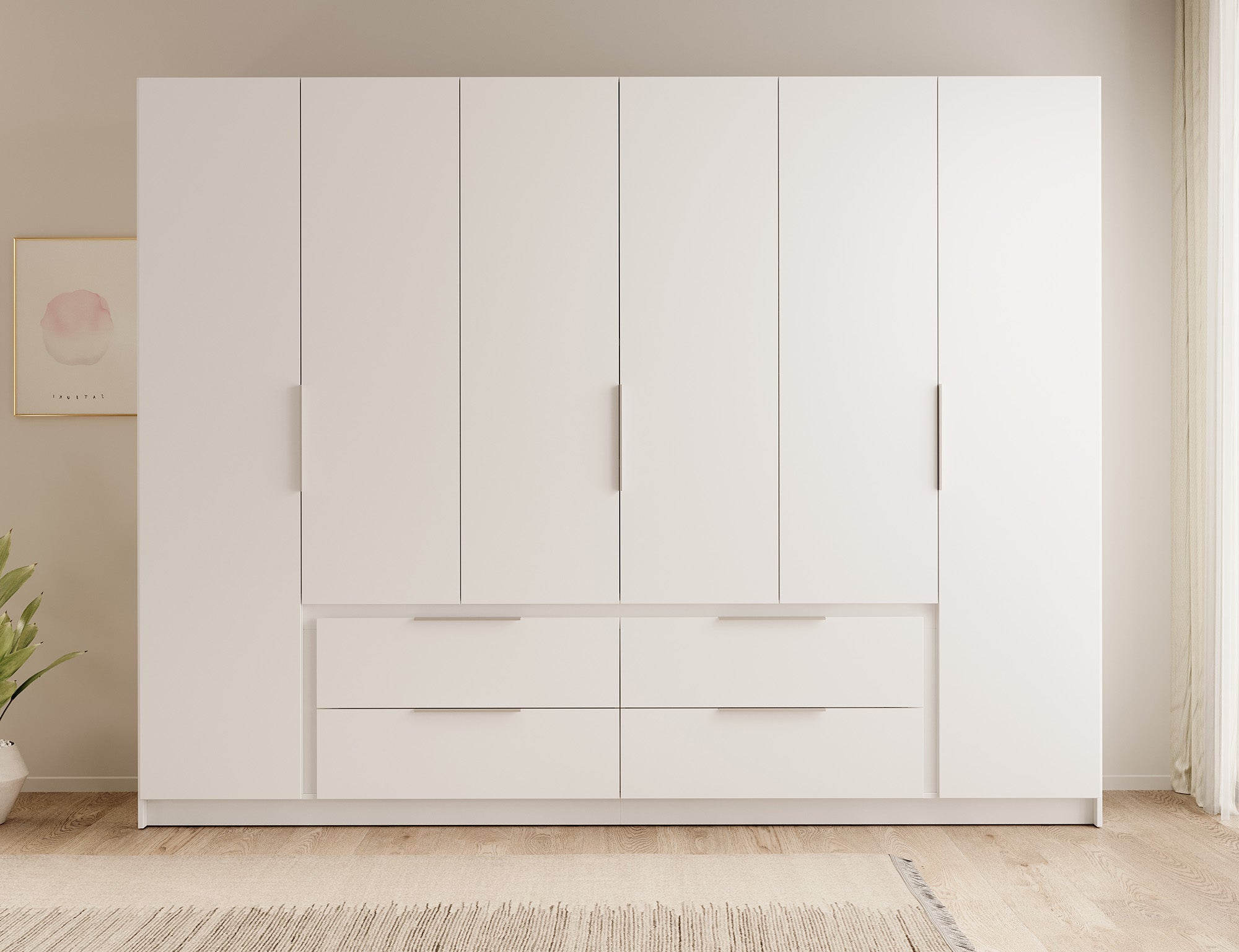 Leipzig - Kledingkast 6-deurs - Wit - 270x59x211 cm