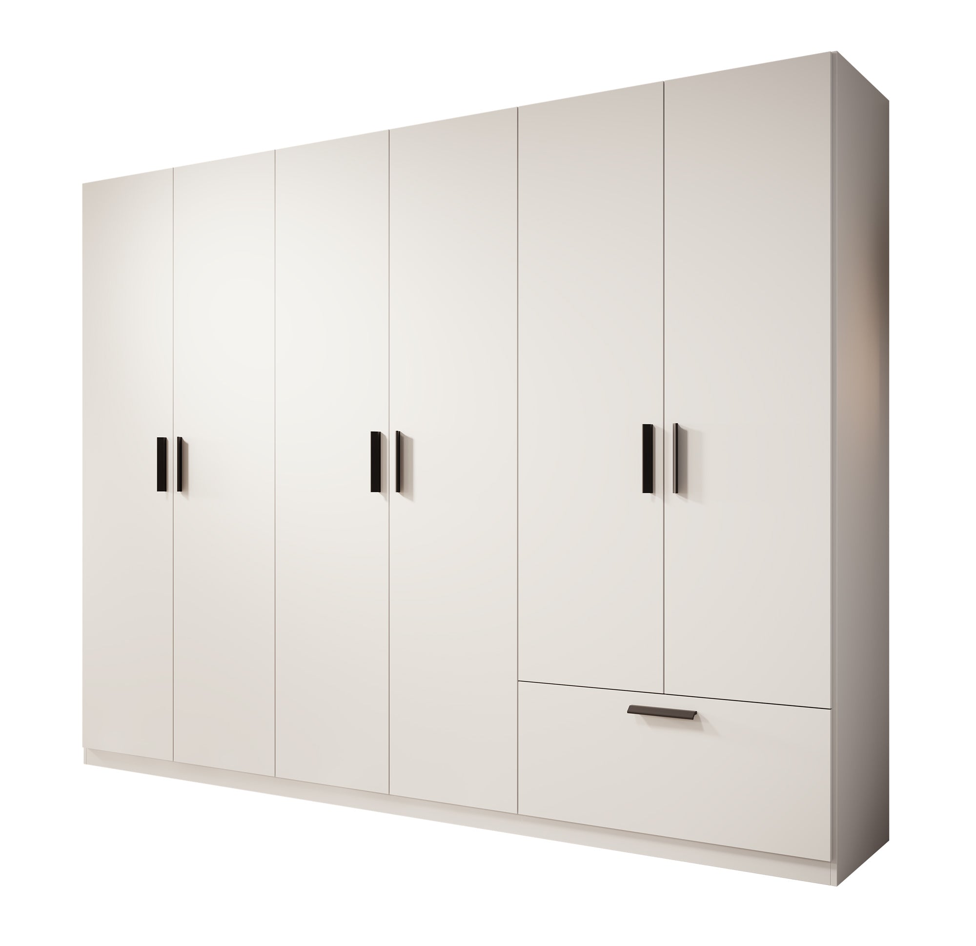 Lillian - Kledingkast 6-deurs - Wit - 270x54x210 cm