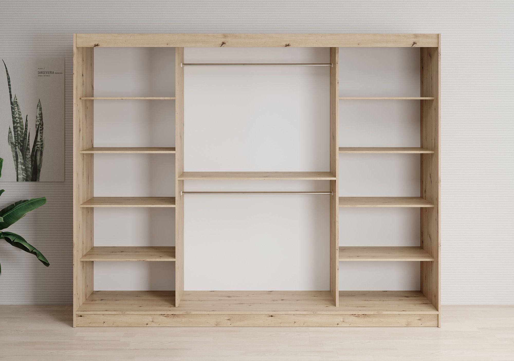 Lisbon 2 - Kledingkast met schuifdeuren - Eiken - 250x62x200 cm