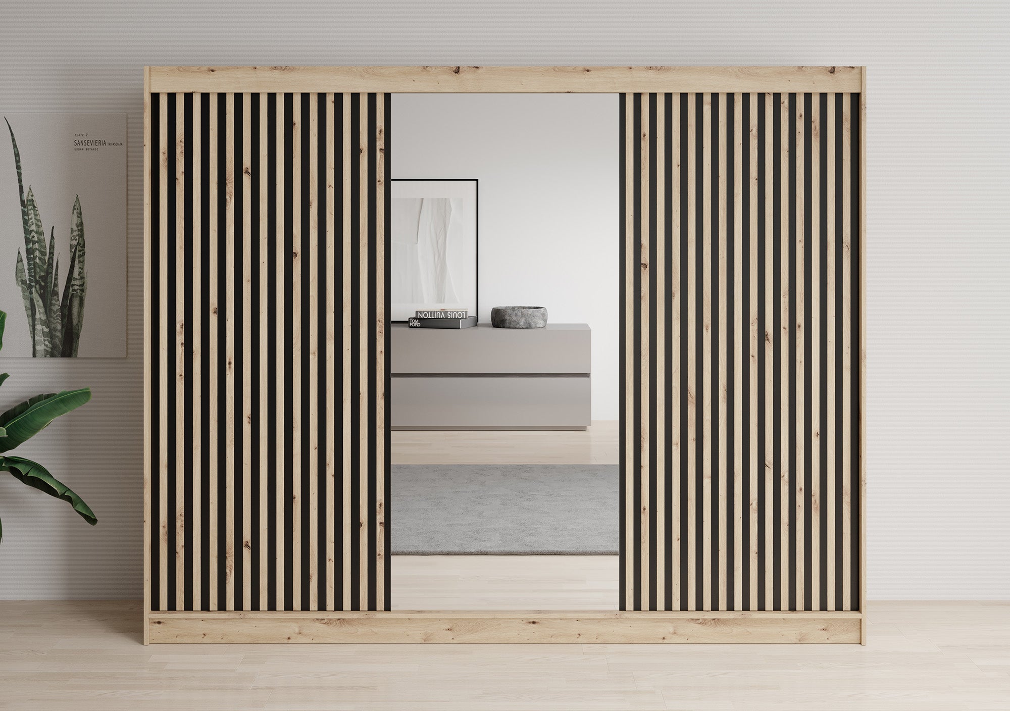 Lisbon 2 - Kledingkast met schuifdeuren - Eiken - 250x62x200 cm