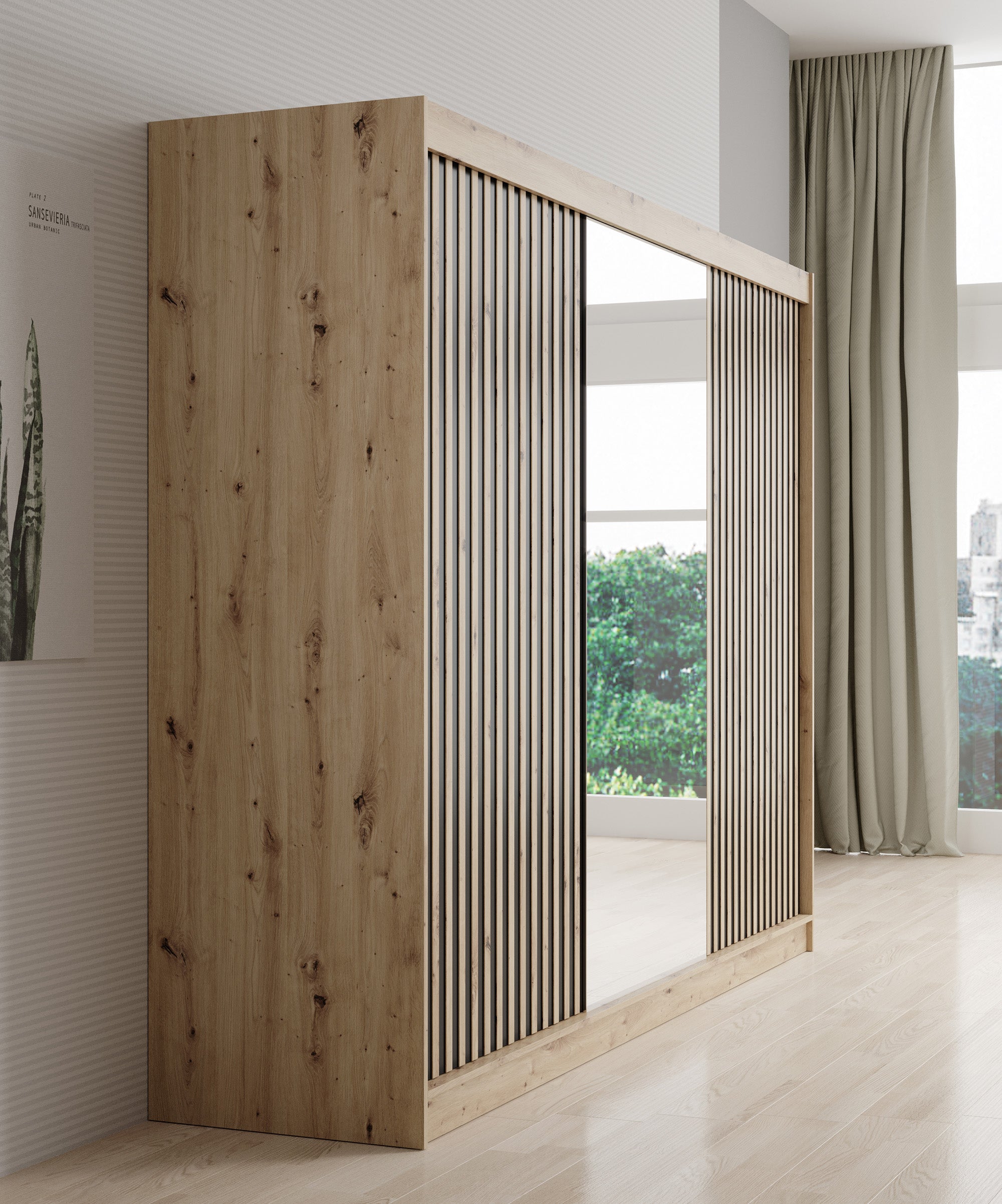 Lisbon 2 - Kledingkast met schuifdeuren - Eiken - 250x62x200 cm
