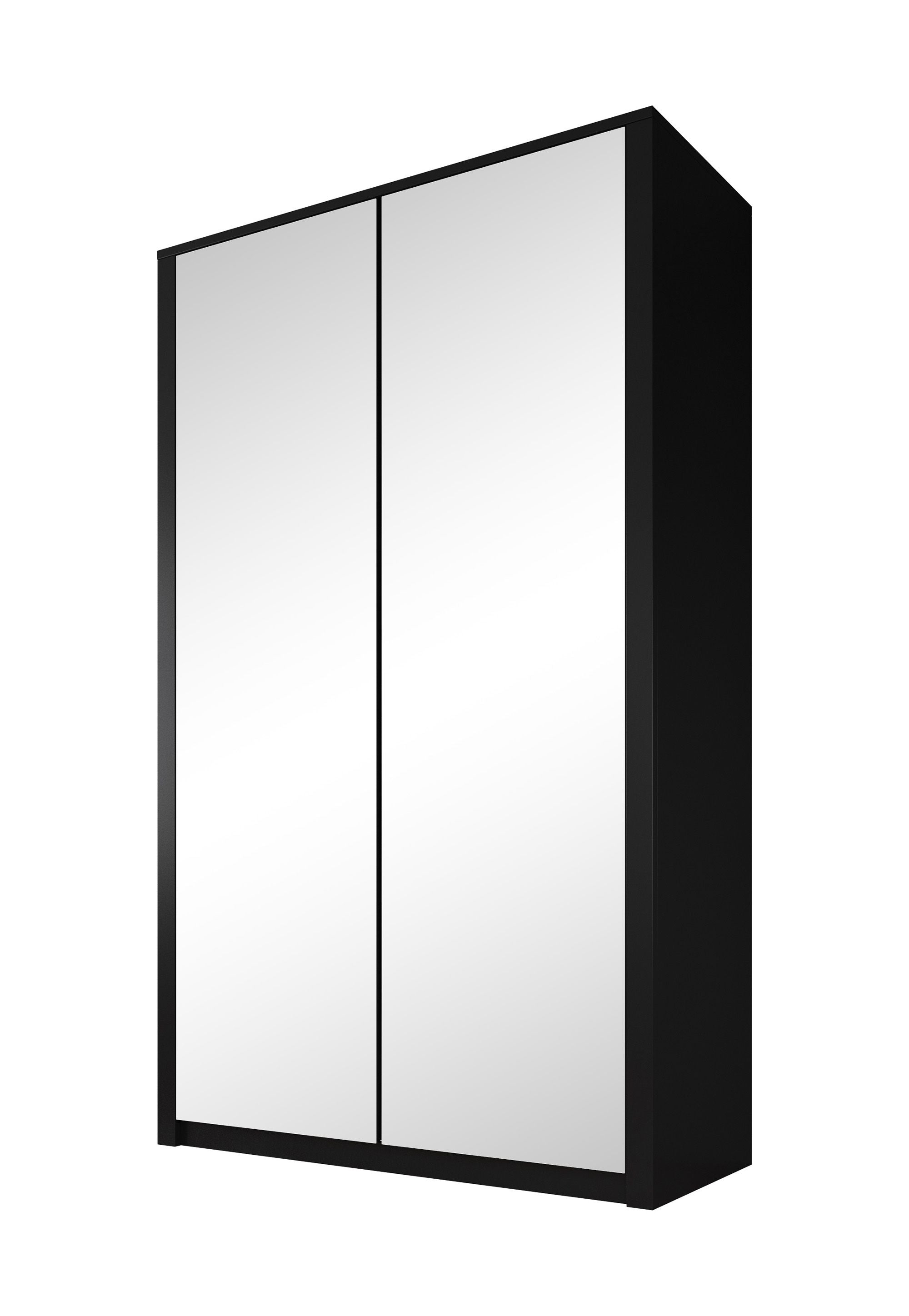 Malibu - Kledingkast 2-deurs - Mat zwart - 113x53x197 cm