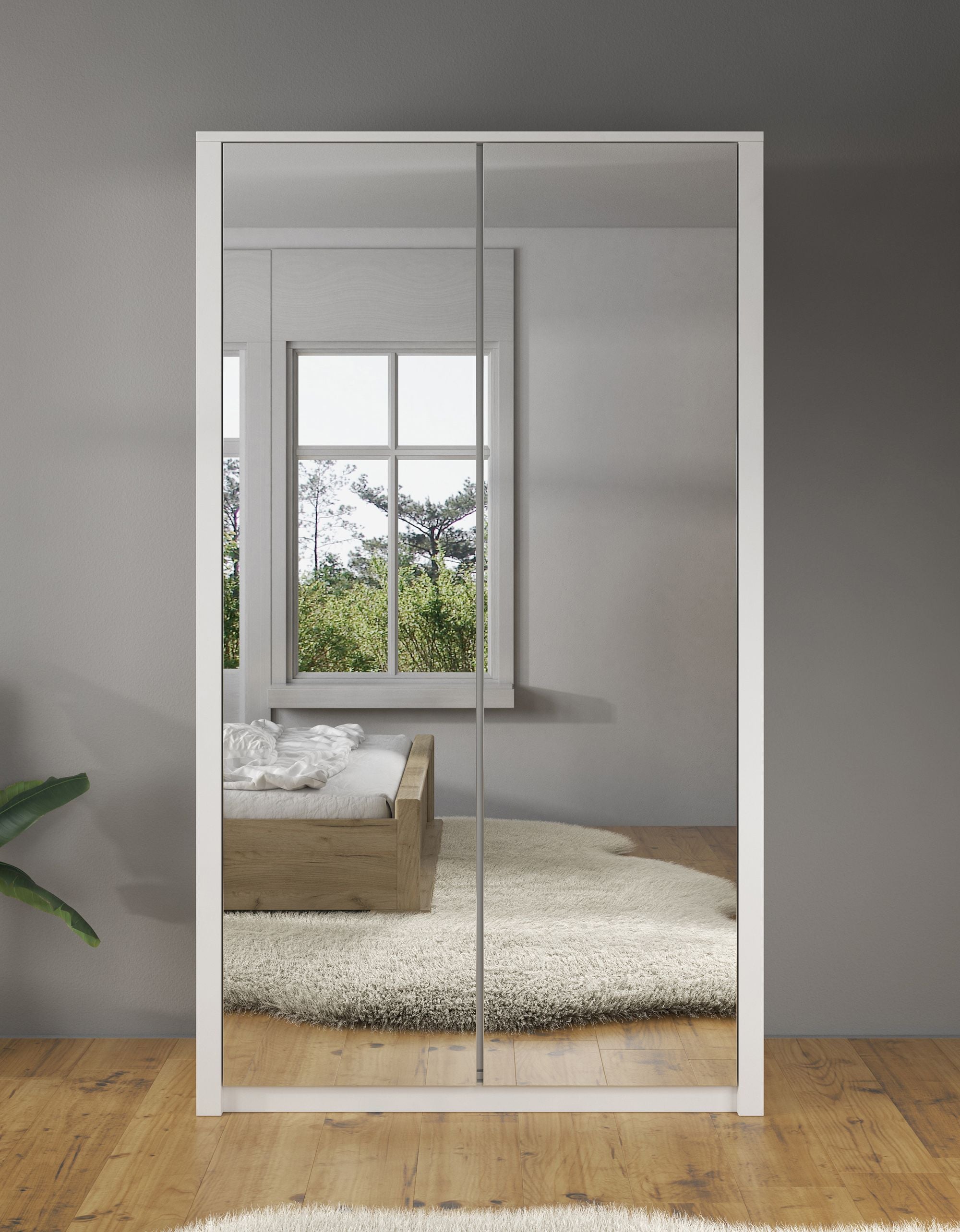 Malibu - Kledingkast 2-deurs - Wit - 113x53x197 cm