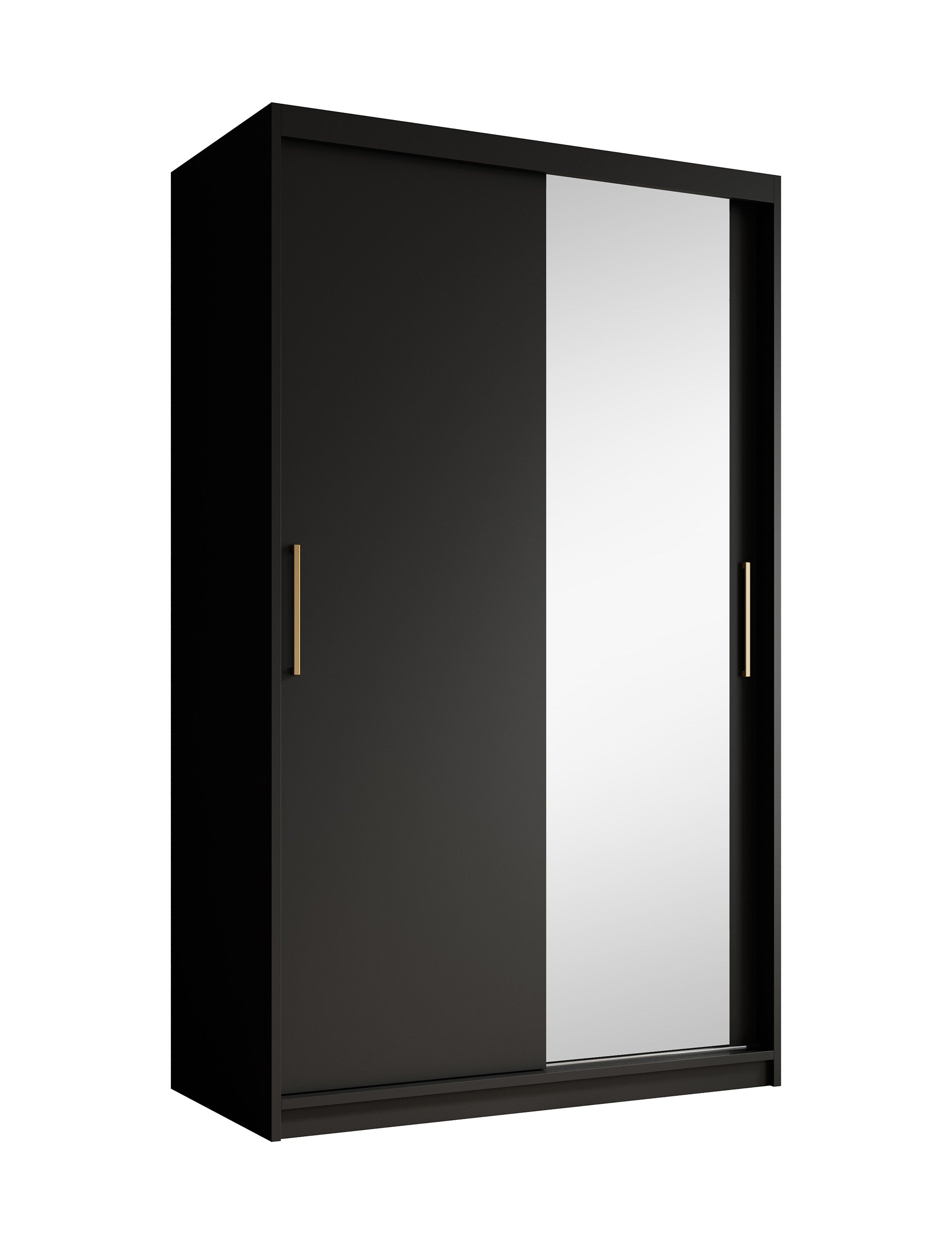 Mandalin - Kledingkast met spiegel - Zwart - 120x62x200 cm